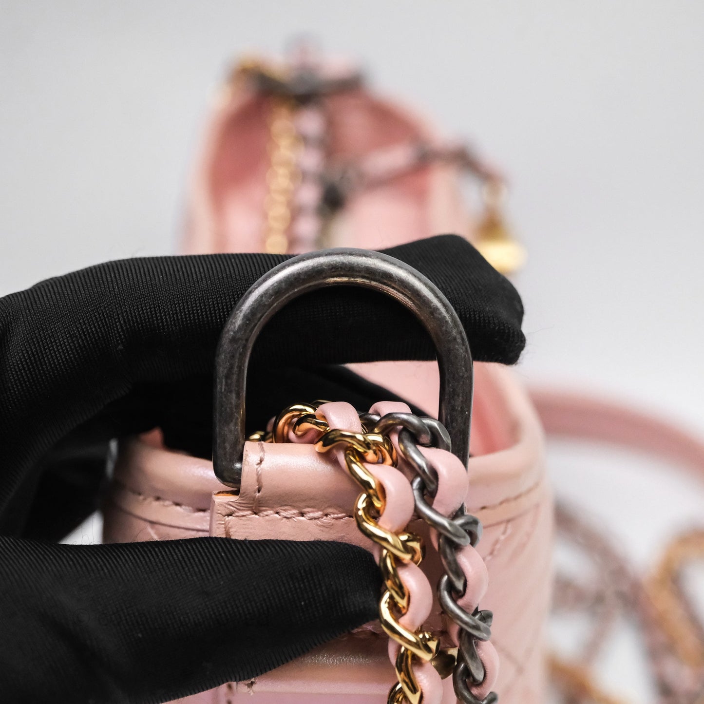 Chanel Small Gabrielle Hobo Iridescent Pink Aged Calfskin Mixed Hardware