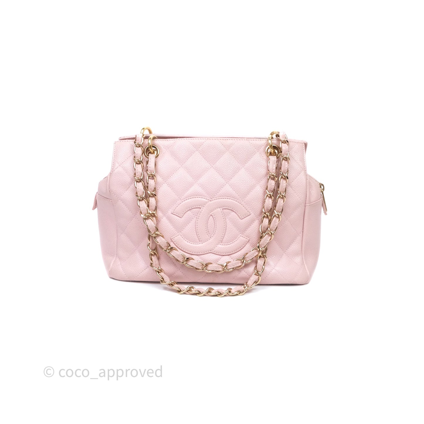 Chanel PTT Petite Timeless Shopping Tote Bag Pink Caviar Gold Hardware