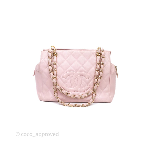 Chanel PTT Petite Timeless Shopping Tote Bag Pink Caviar Gold Hardware