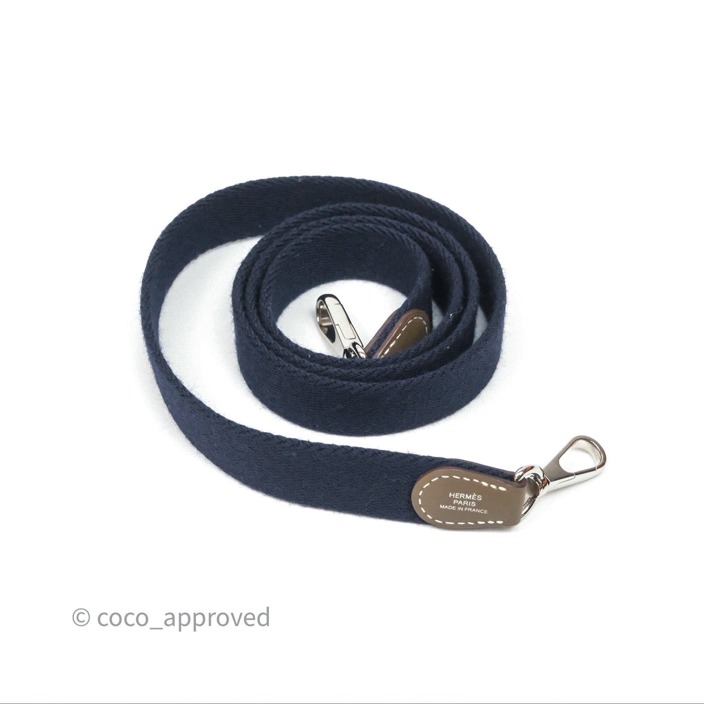 Hermès Mini Evelyne 16 Etoupe 18 Clemence Palladium Hardware with Bleu Indigo Strap