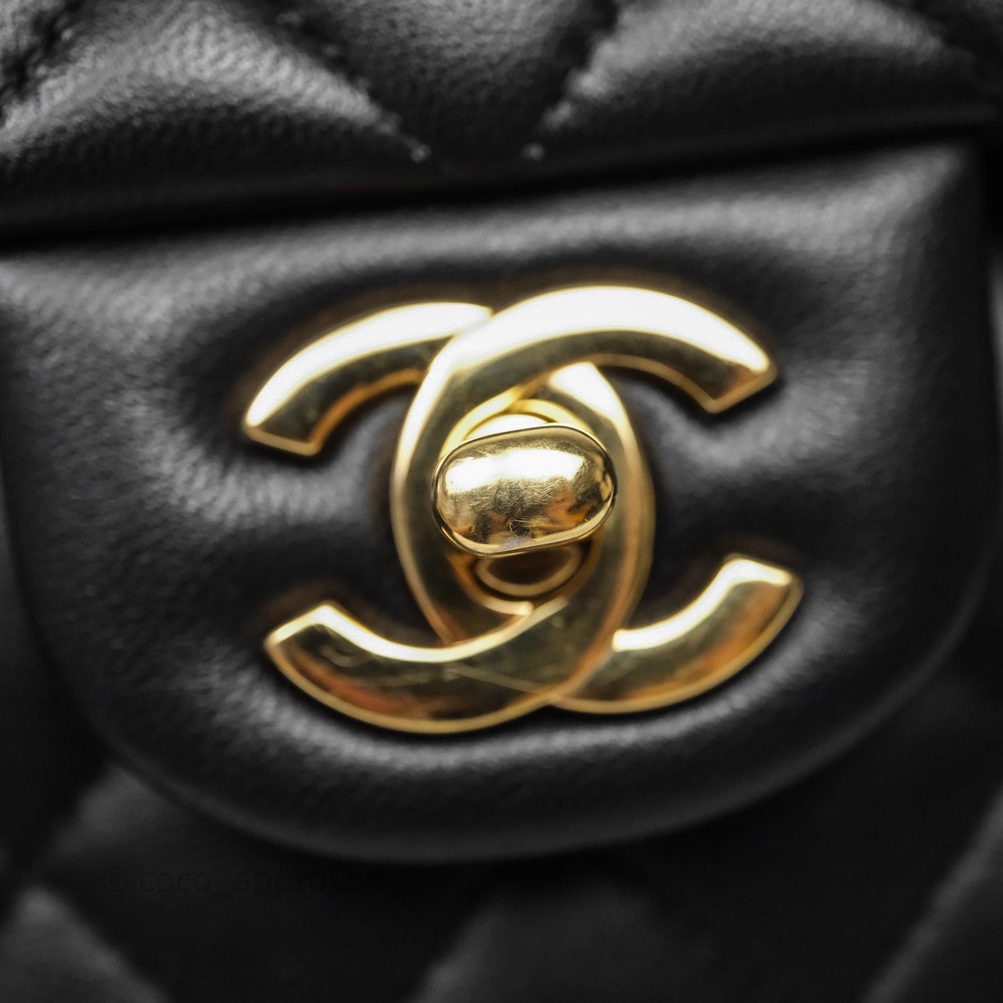 Chanel Small Classic Flap Quilted Black Lambskin Gold Hardware
