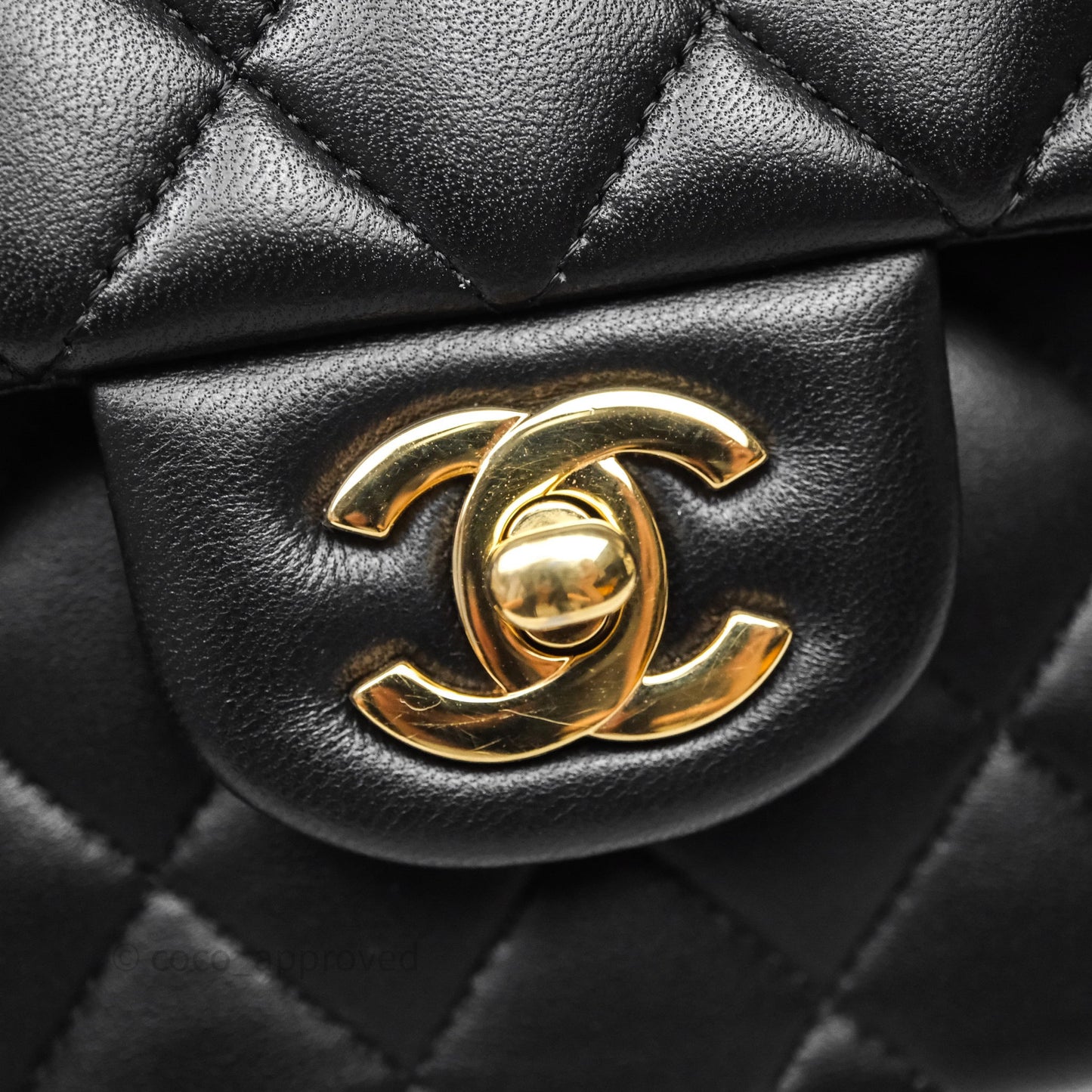 Chanel Small Classic Flap Quilted Black Lambskin Gold Hardware