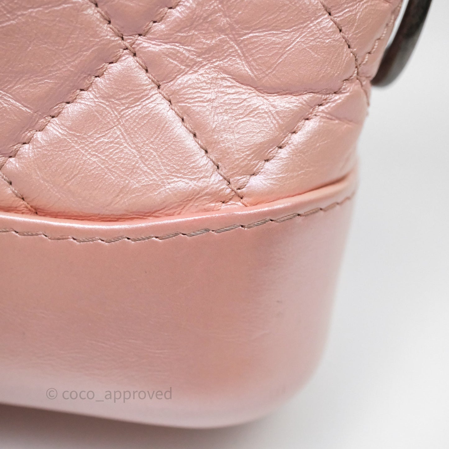Chanel Small Gabrielle Hobo Iridescent Pink Aged Calfskin Mixed Hardware