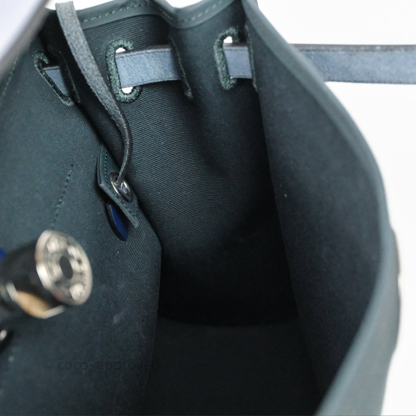 Hermes Herbag 31 Vert Cypres 6O/ Bleu Saphir 73 Palladium Hardware