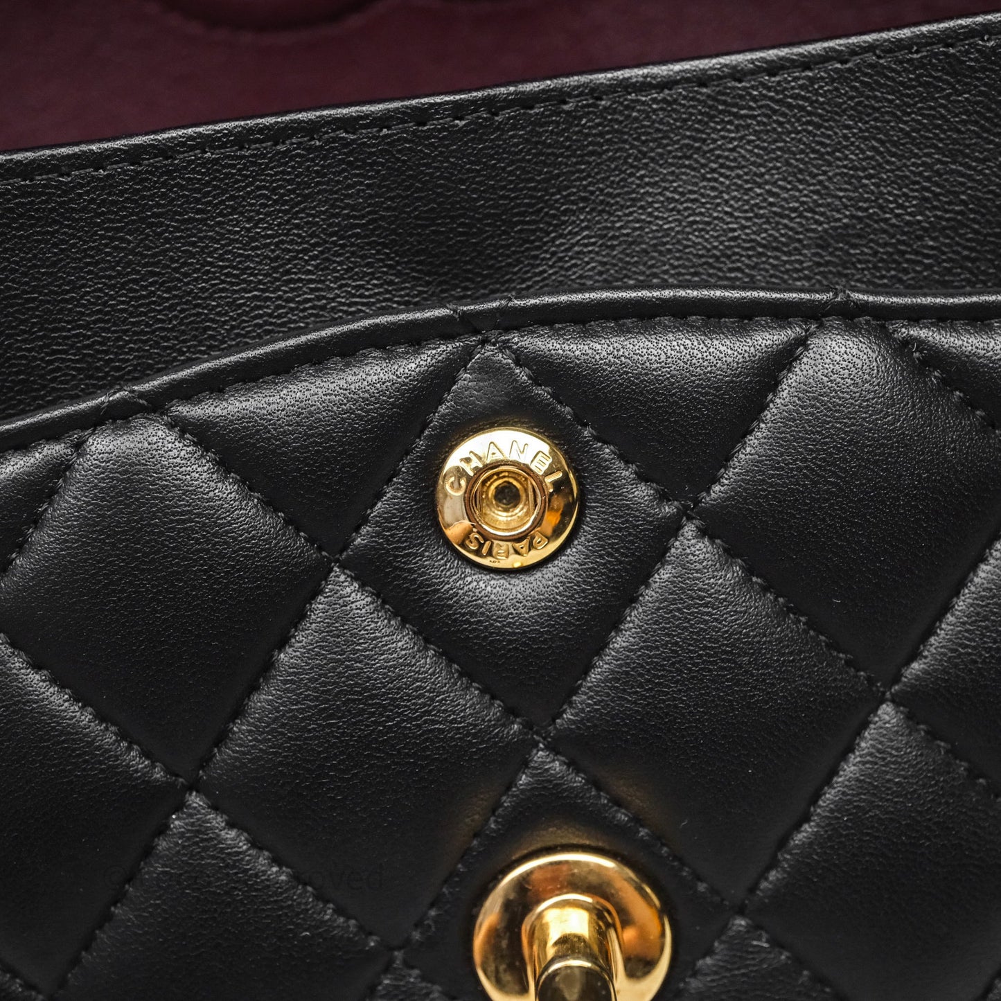 Chanel Small Classic Flap Quilted Black Lambskin Gold Hardware