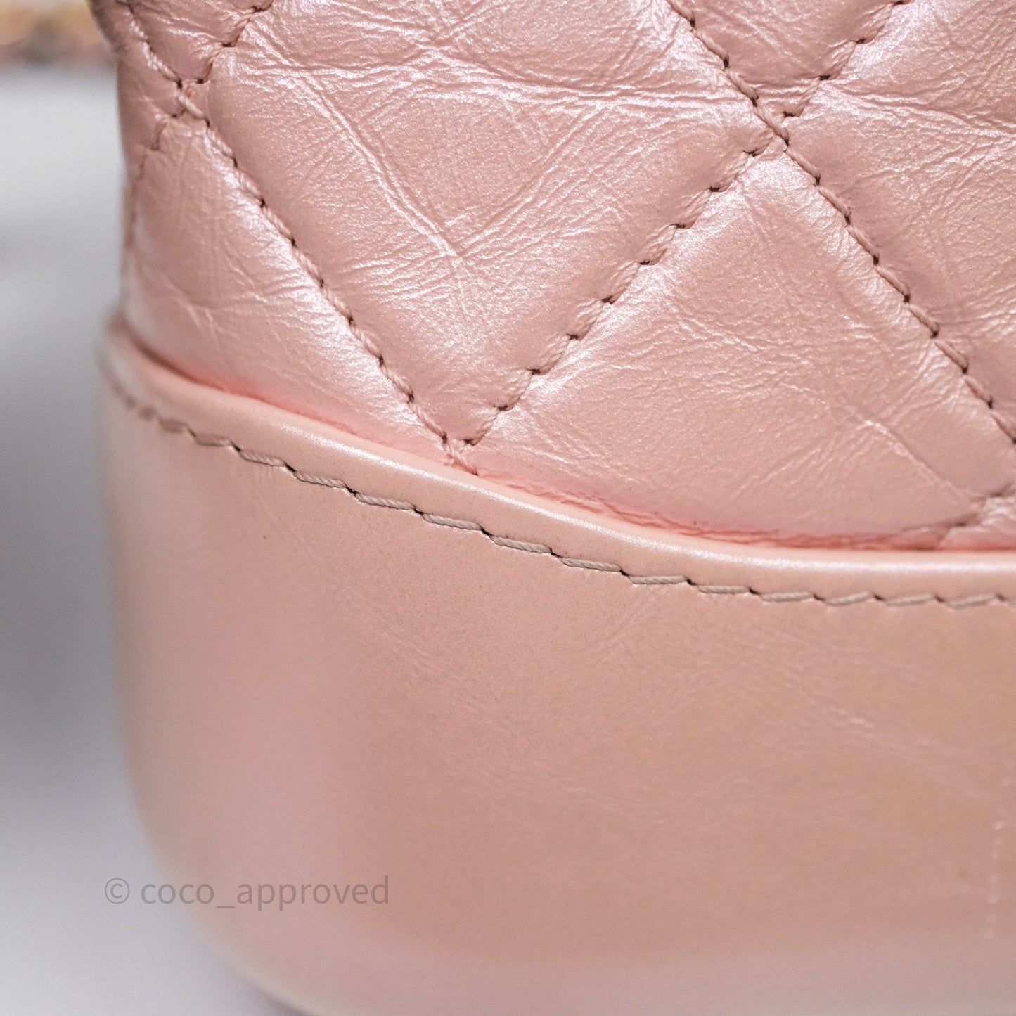 Chanel Small Gabrielle Hobo Iridescent Pink Aged Calfskin Mixed Hardware