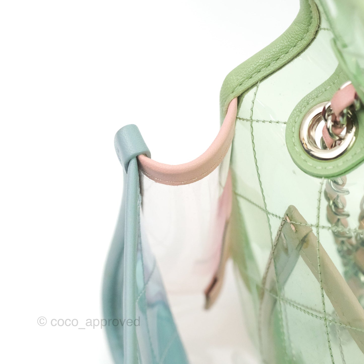 Chanel Coco Splash PVC Medium Flap Bag Blue/Green/Pink Silver Hardware