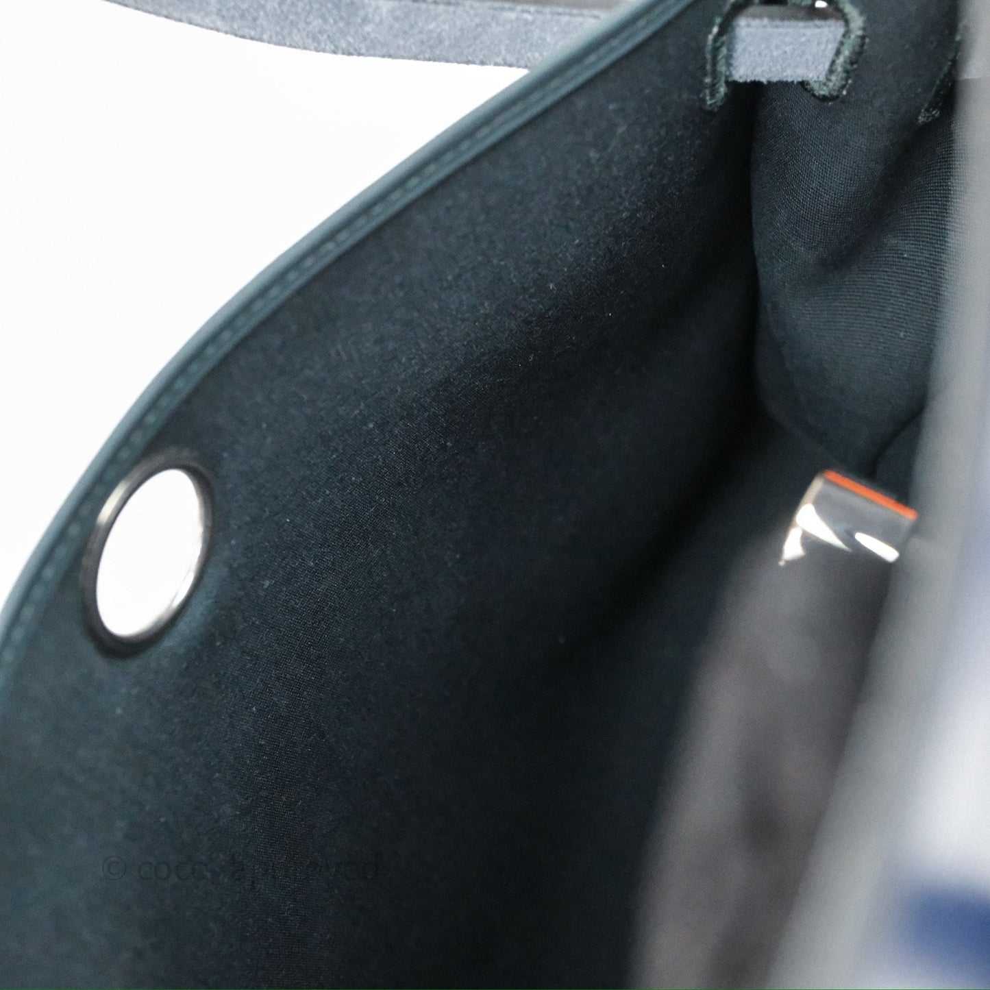 Hermes Herbag 31 Vert Cypres 6O/ Bleu Saphir 73 Palladium Hardware