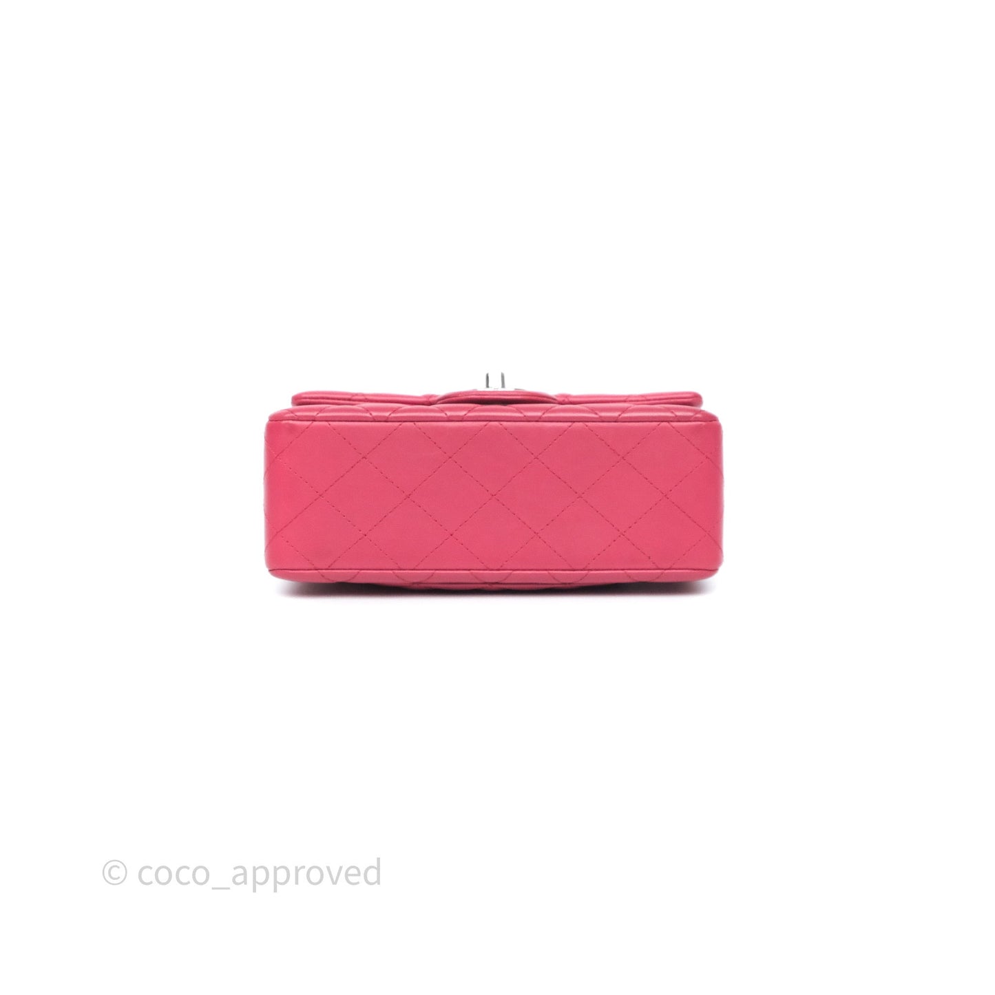 Chanel Quilted Mini Rectangular Dark Pink Lambskin Silver Hardware