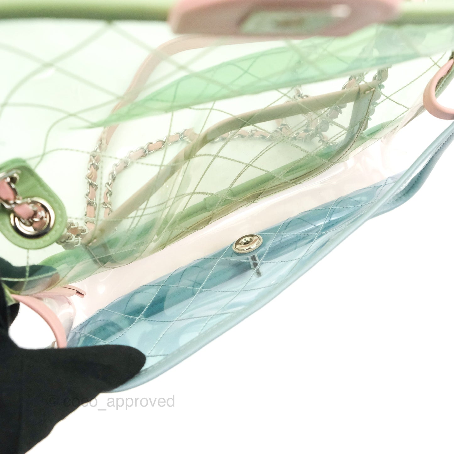Chanel Coco Splash PVC Medium Flap Bag Blue/Green/Pink Silver Hardware