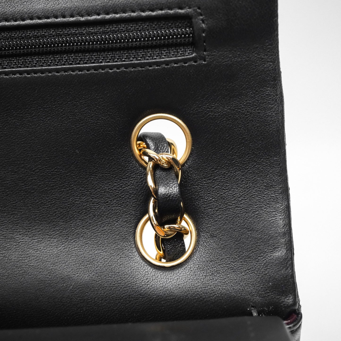 Chanel Small Classic Flap Quilted Black Lambskin Gold Hardware