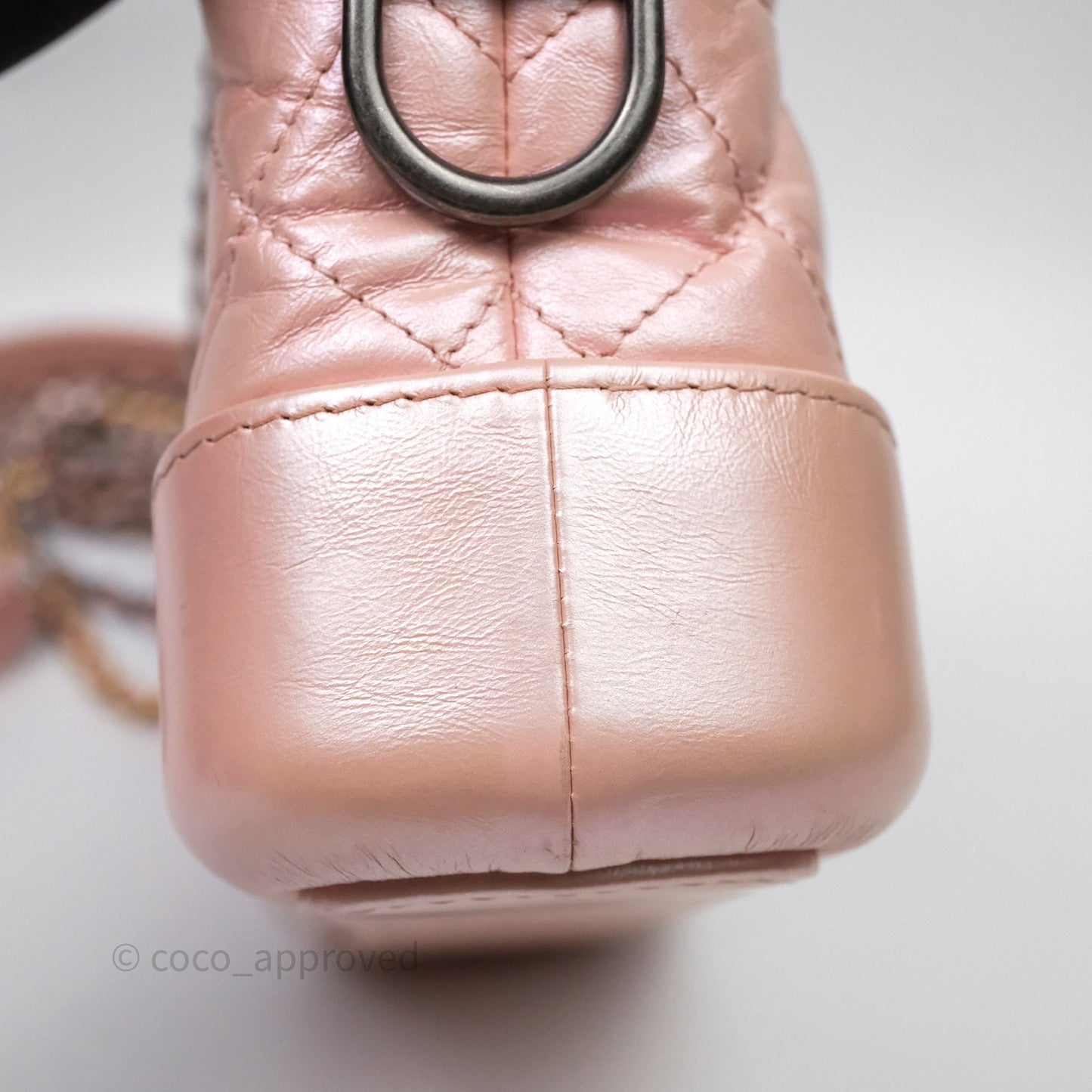 Chanel Small Gabrielle Hobo Iridescent Pink Aged Calfskin Mixed Hardware