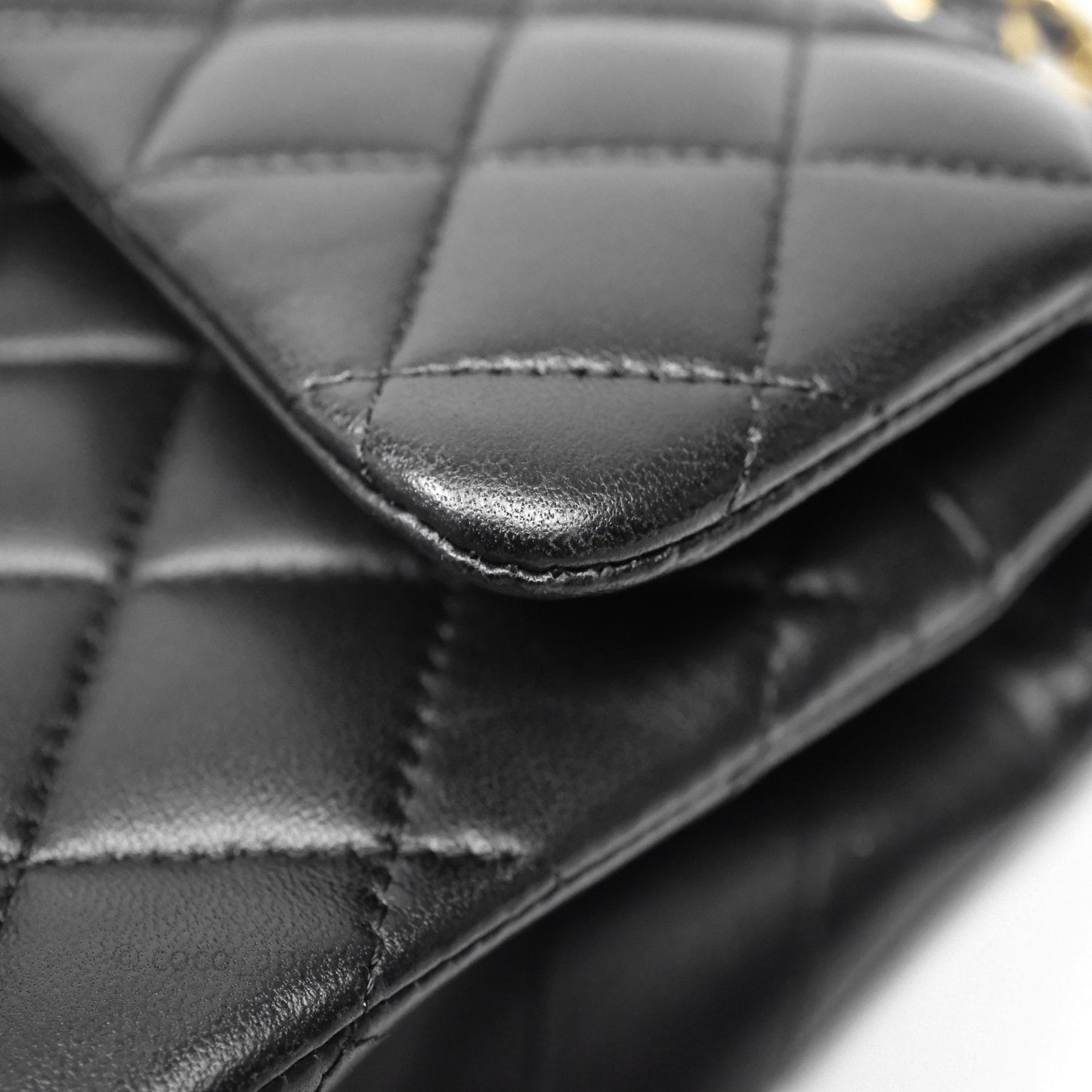 Chanel Small Classic Flap Quilted Black Lambskin Gold Hardware