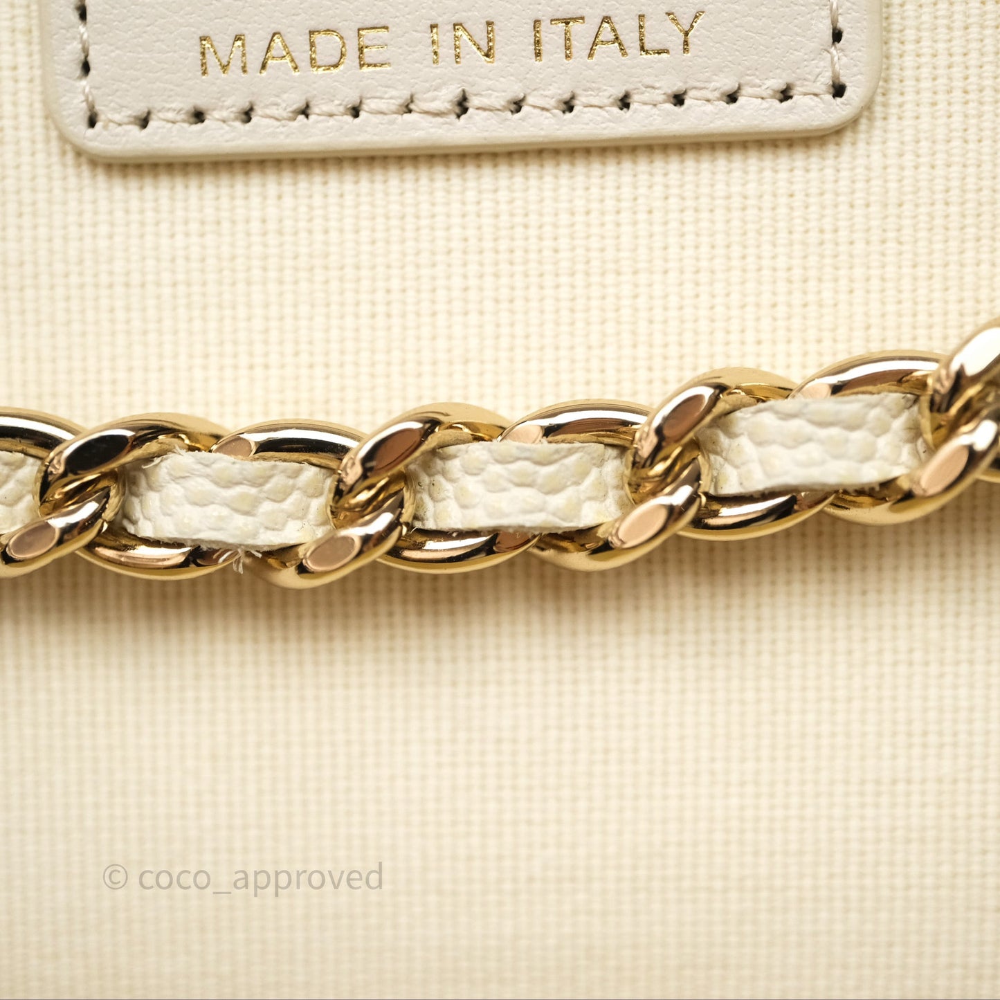 Chanel Vanity with Chain Ivory Cream Caviar Gold Hardware