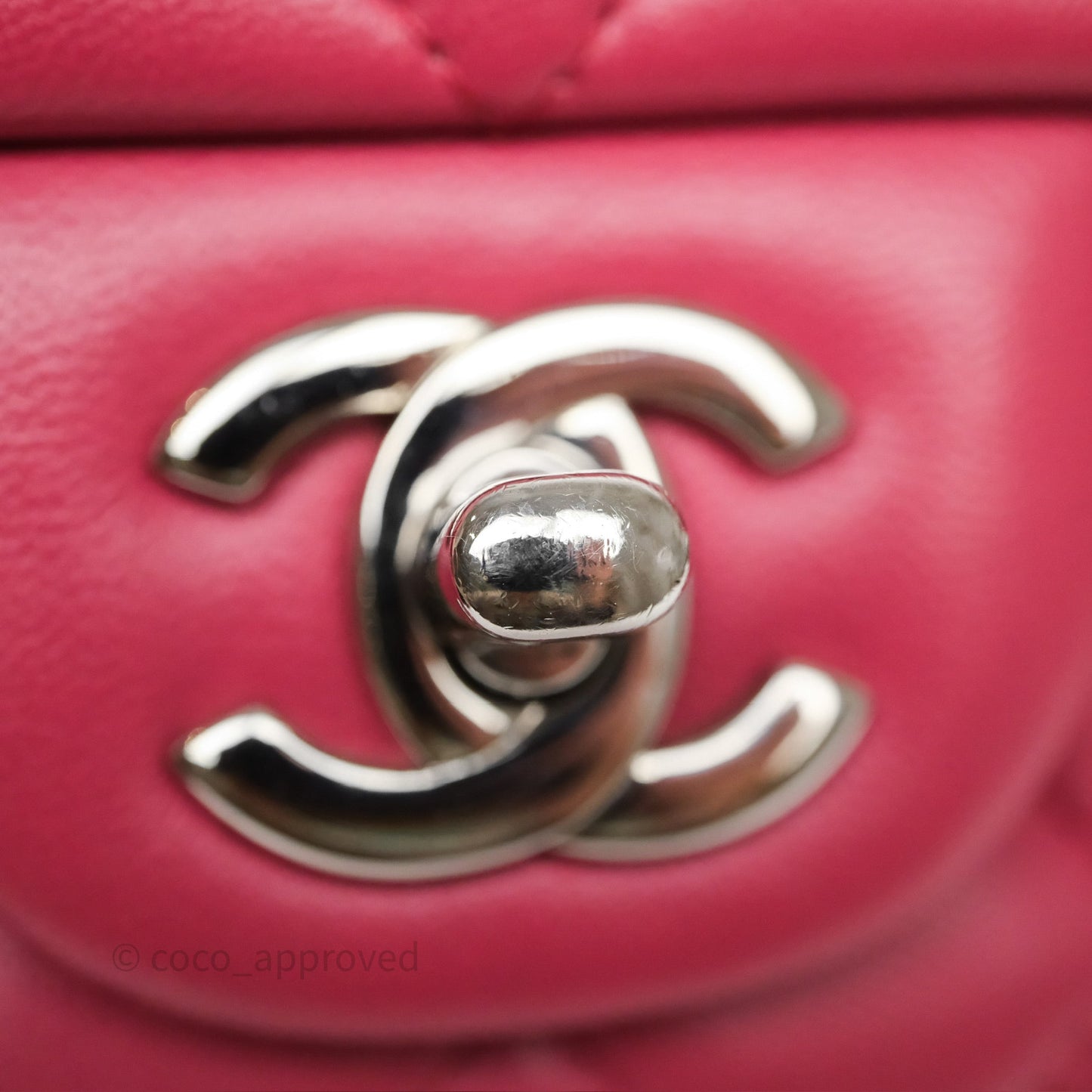 Chanel Quilted Mini Rectangular Dark Pink Lambskin Silver Hardware