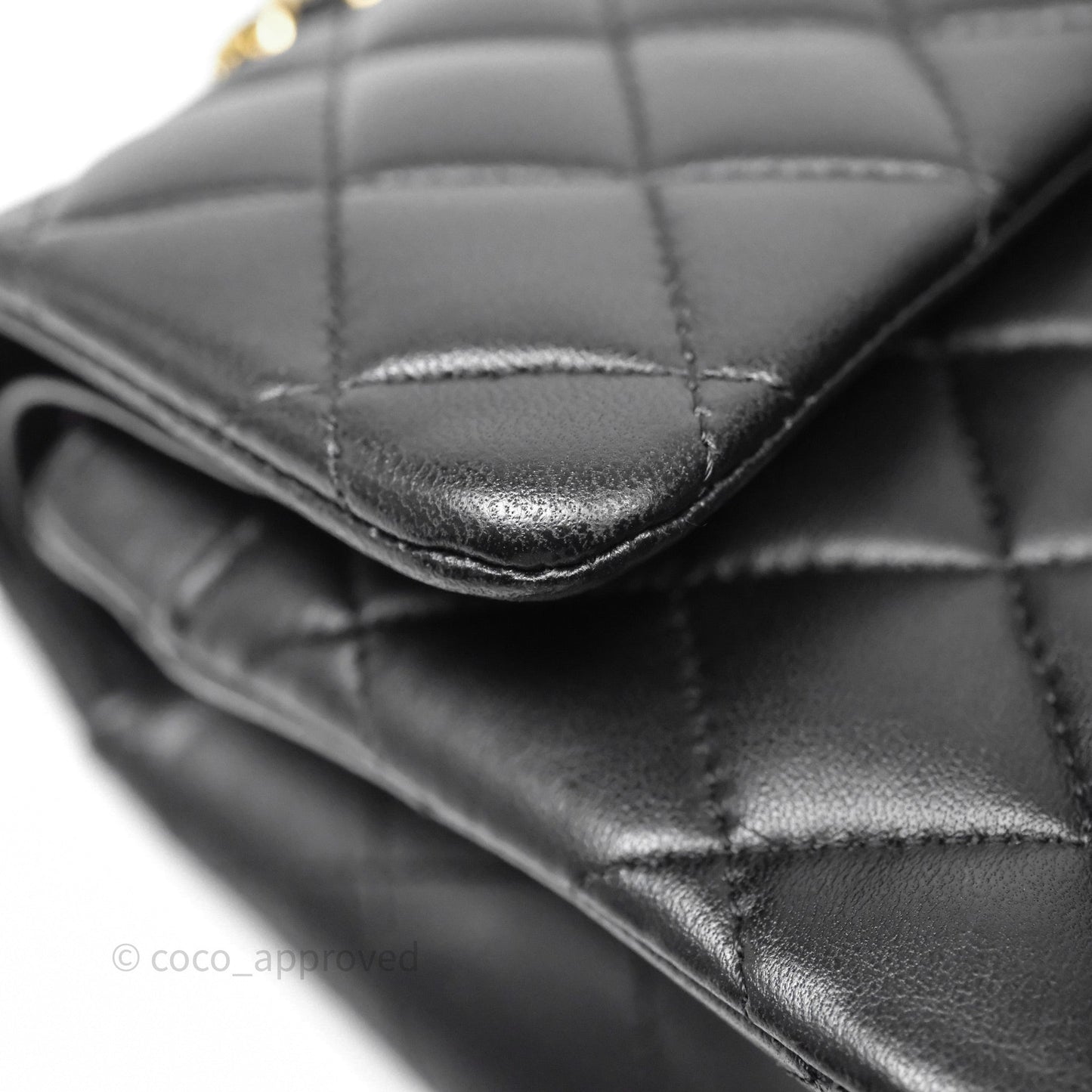 Chanel Small Classic Flap Quilted Black Lambskin Gold Hardware