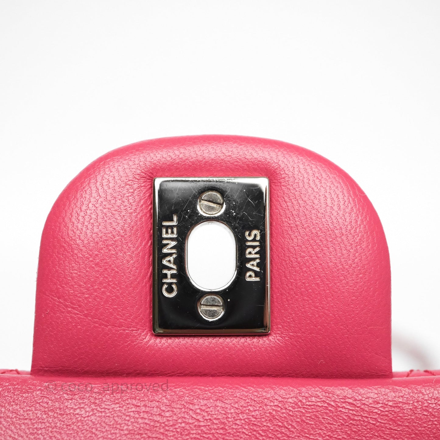 Chanel Quilted Mini Rectangular Dark Pink Lambskin Silver Hardware