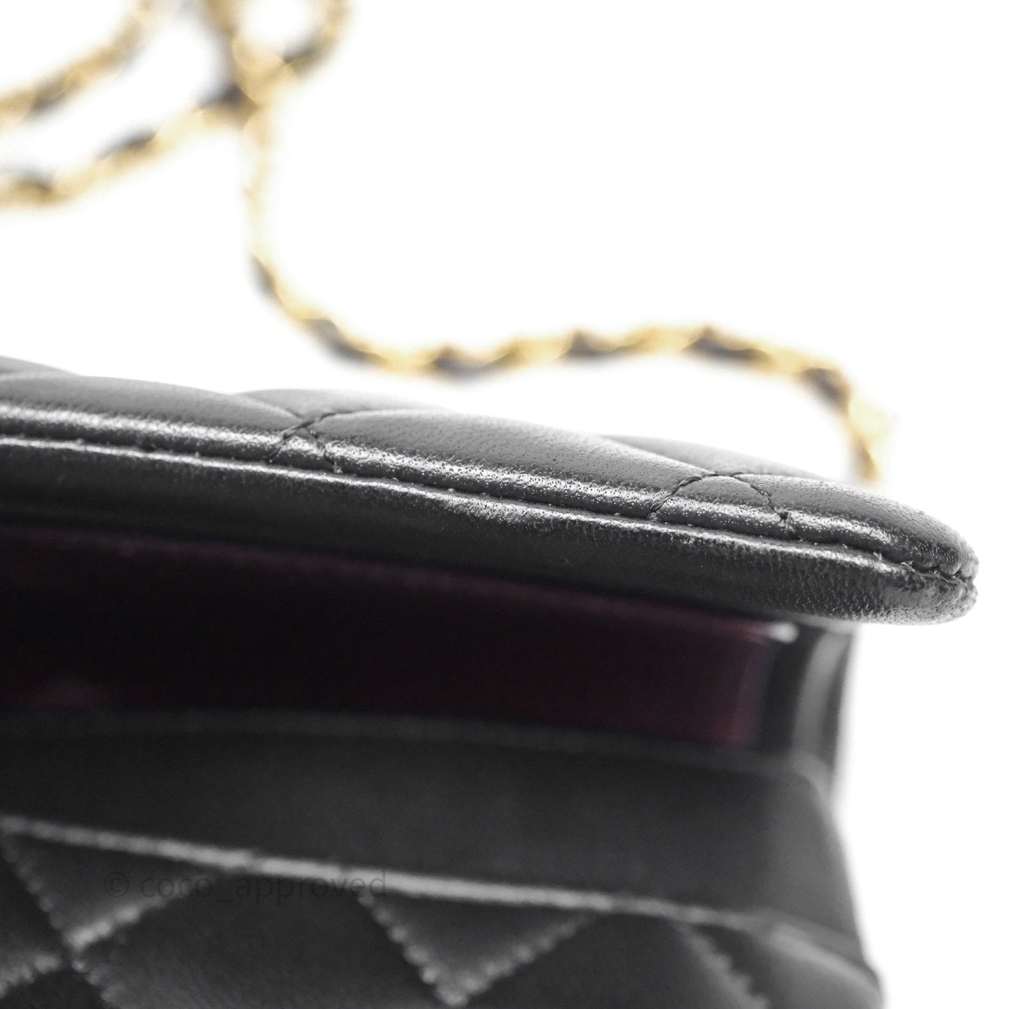 Chanel Small Classic Flap Quilted Black Lambskin Gold Hardware
