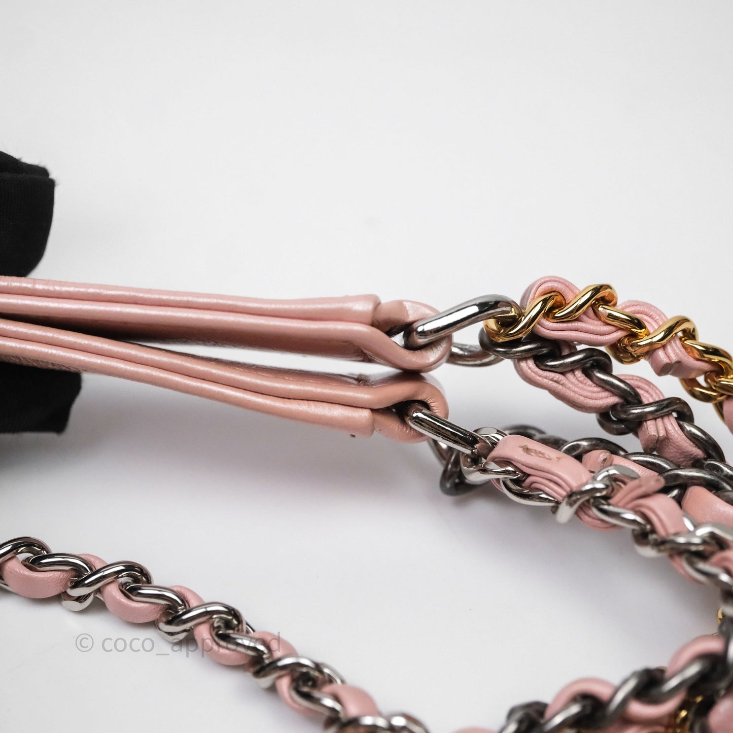 Chanel Small Gabrielle Hobo Iridescent Pink Aged Calfskin Mixed Hardware