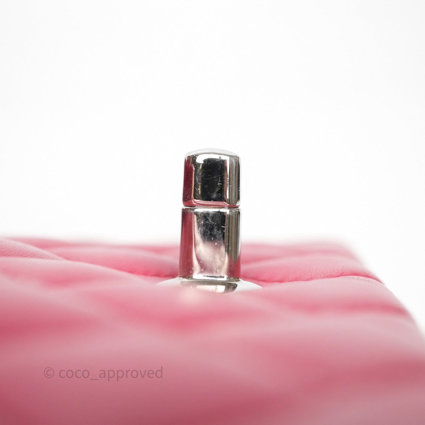 Chanel Quilted Mini Rectangular Dark Pink Lambskin Silver Hardware