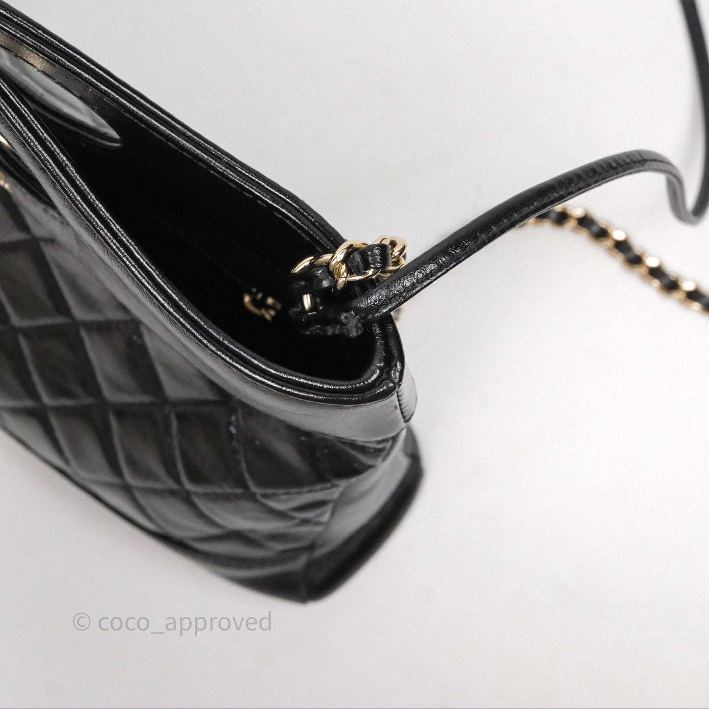 Chanel 31 Small Shopping Bag Shiny Lambskin Black Gold Hardware