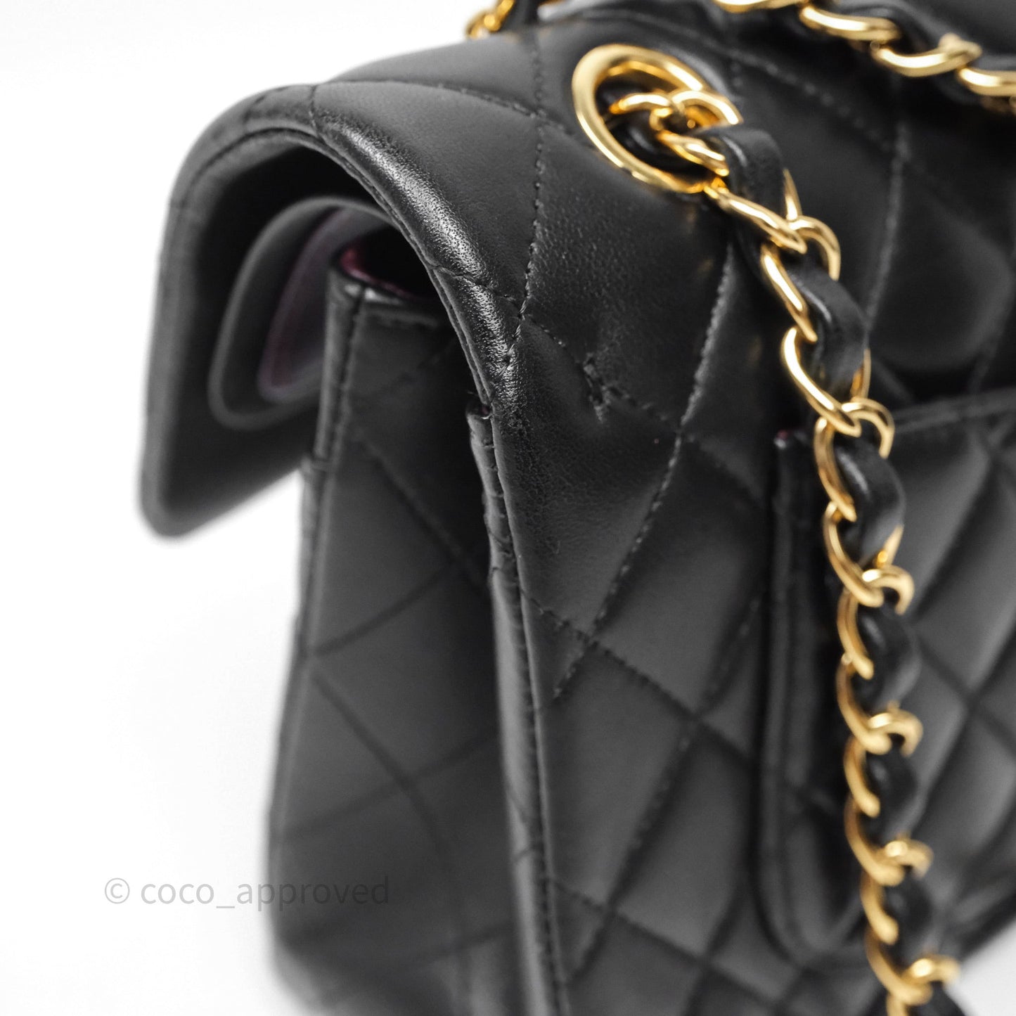 Chanel Small Classic Flap Quilted Black Lambskin Gold Hardware