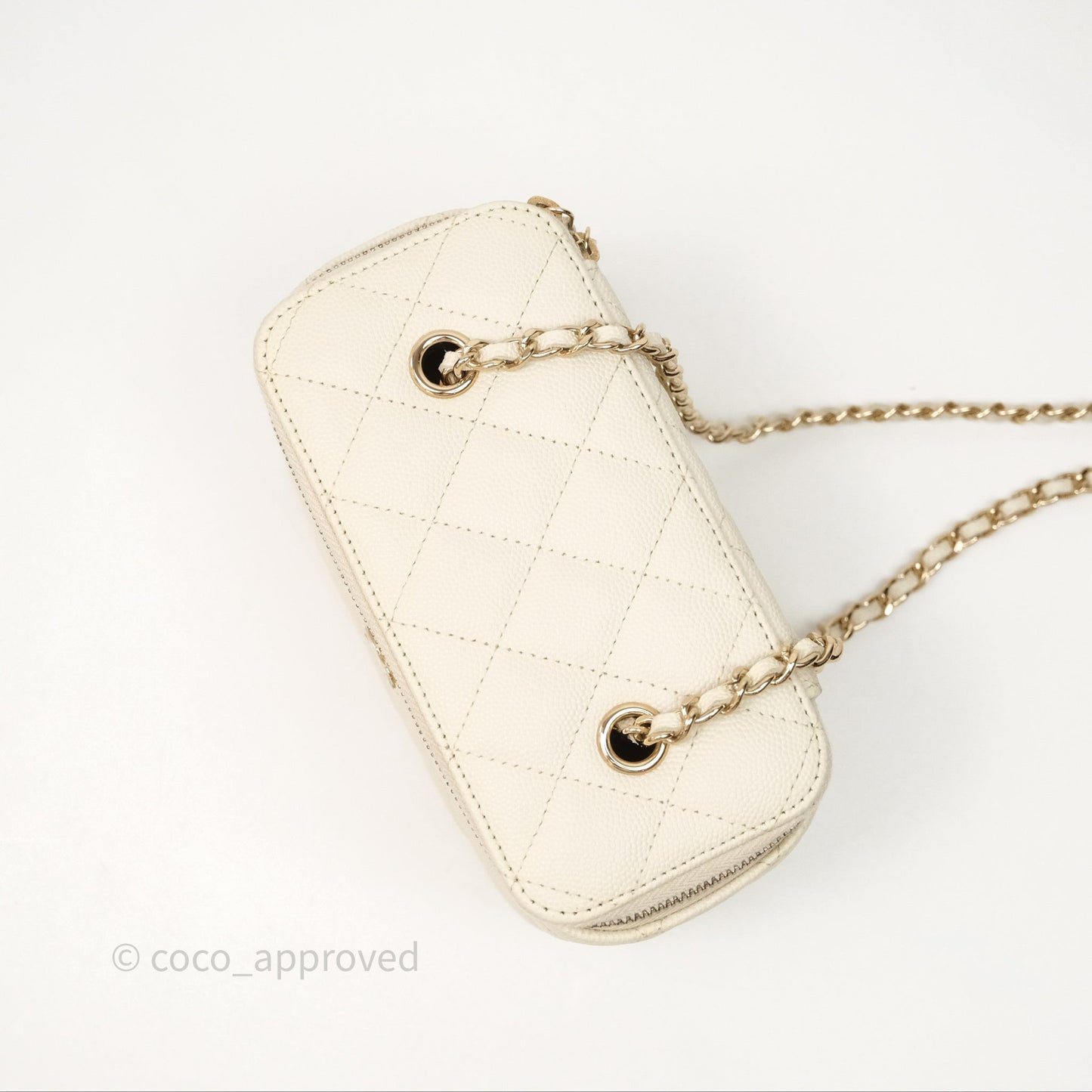 Chanel Vanity with Chain Ivory Cream Caviar Gold Hardware