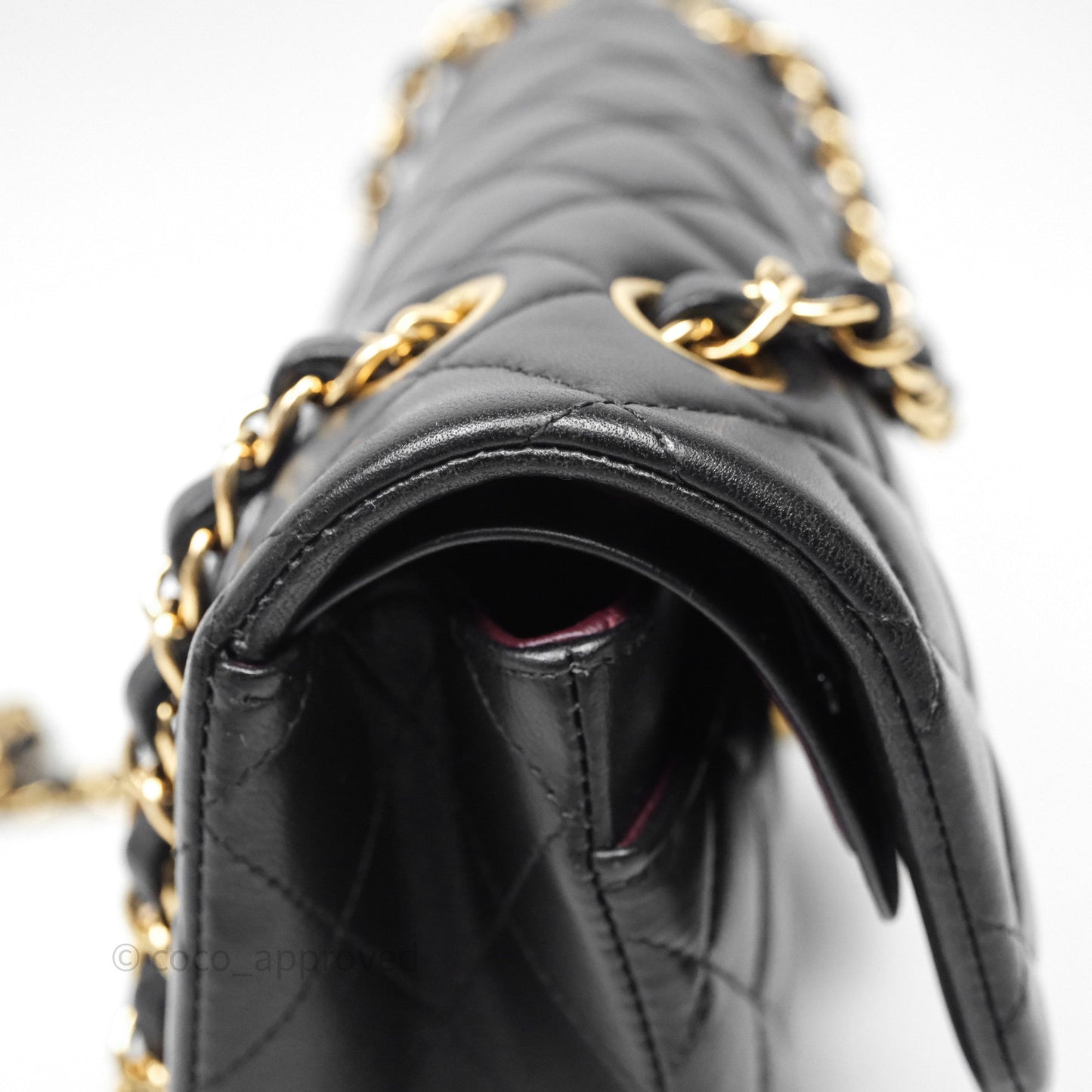 Chanel Small Classic Flap Quilted Black Lambskin Gold Hardware
