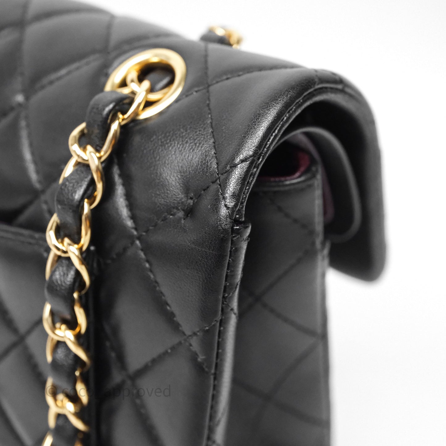 Chanel Small Classic Flap Quilted Black Lambskin Gold Hardware