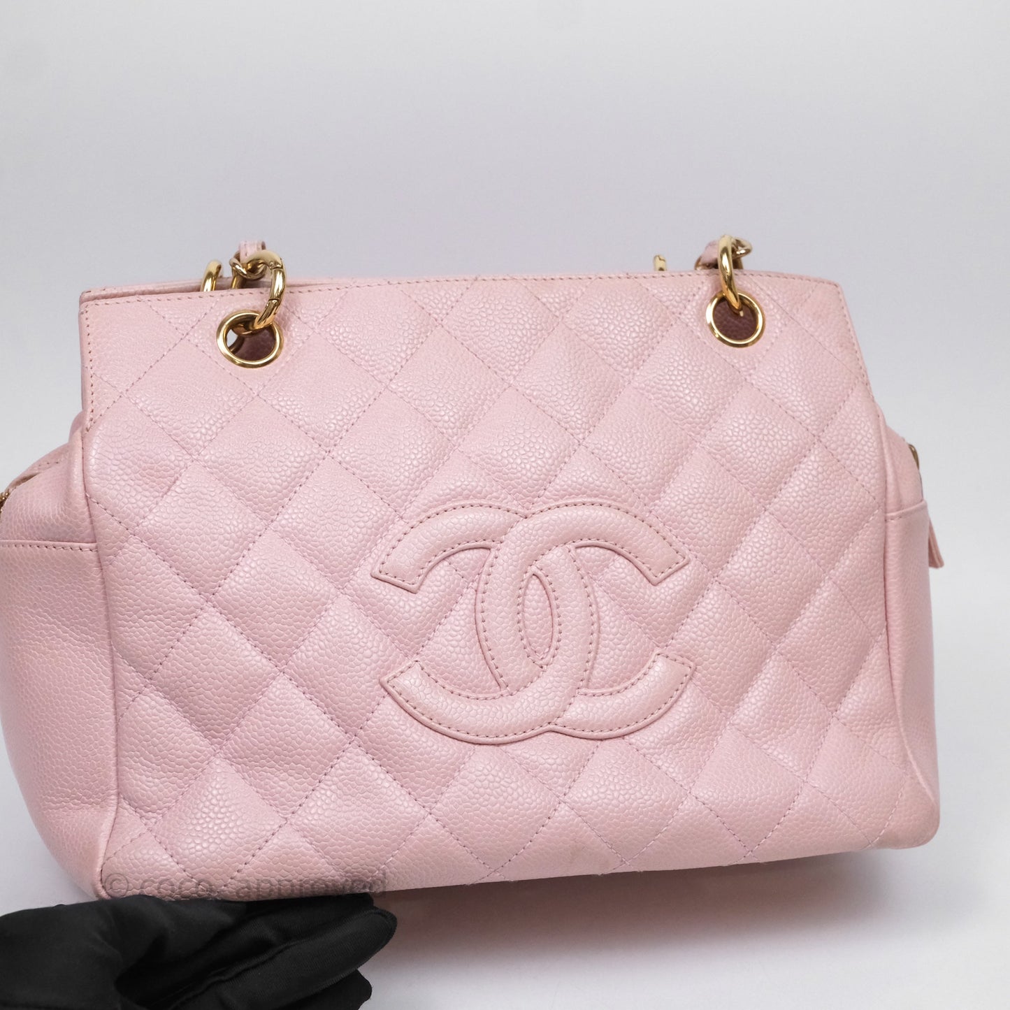 Chanel PTT Petite Timeless Shopping Tote Bag Pink Caviar Gold Hardware