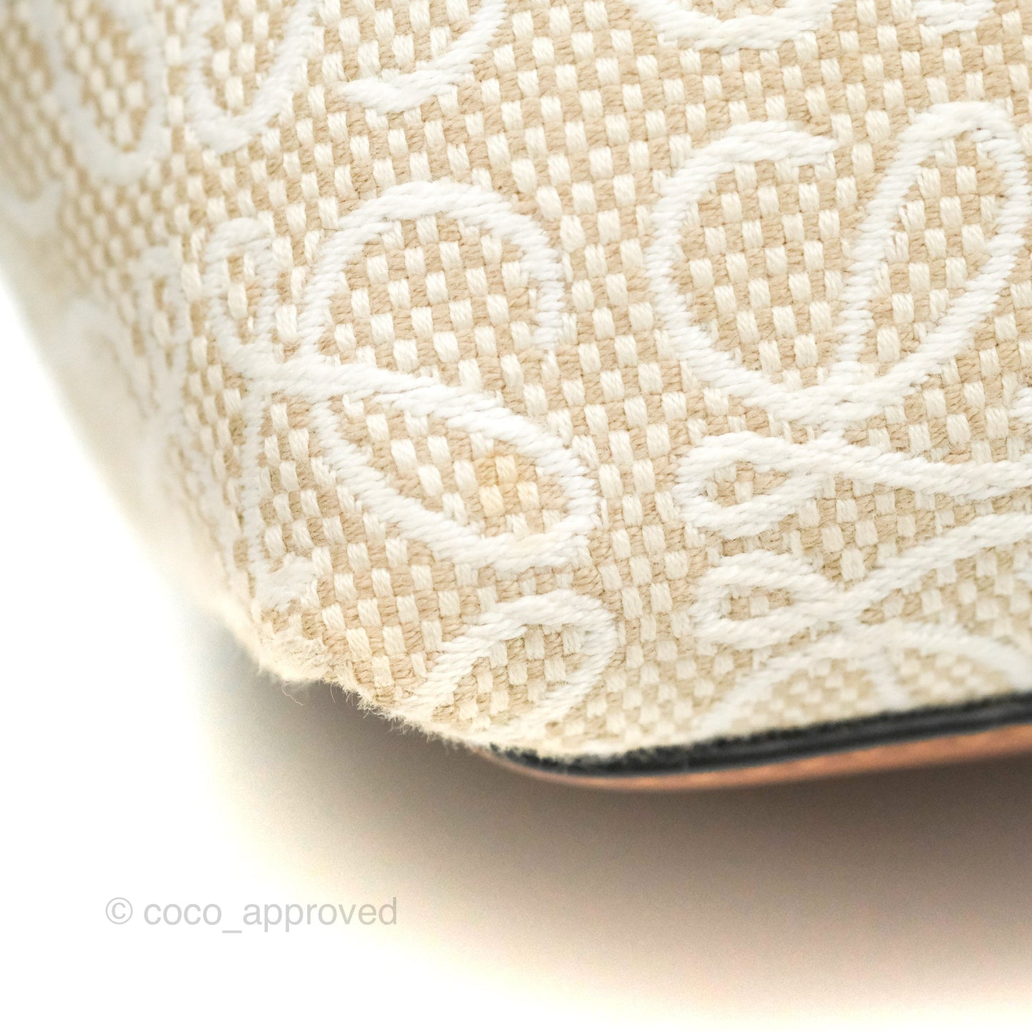 Loewe Small Cubi bag in Anagram Jacquard & Calfskin Ecru/Tan