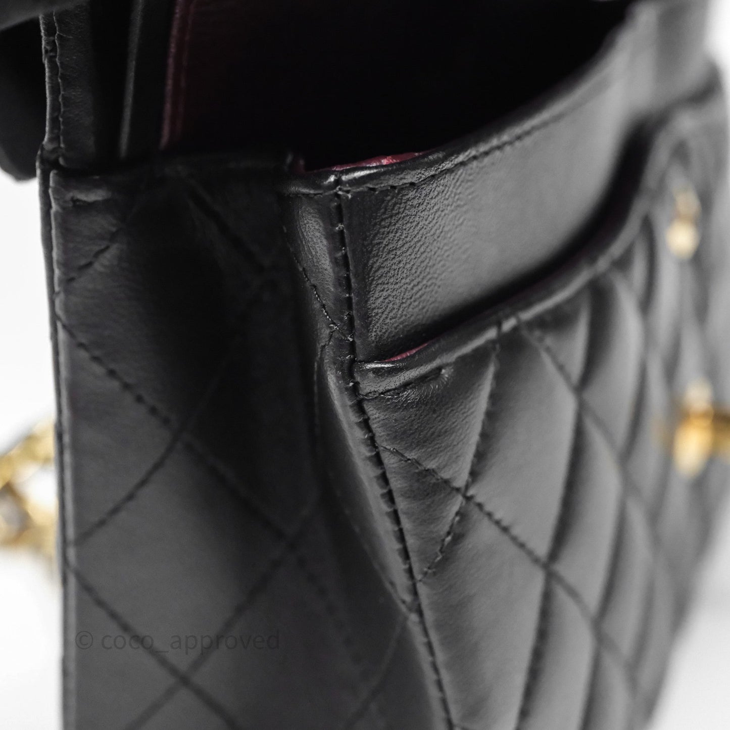 Chanel Small Classic Flap Quilted Black Lambskin Gold Hardware