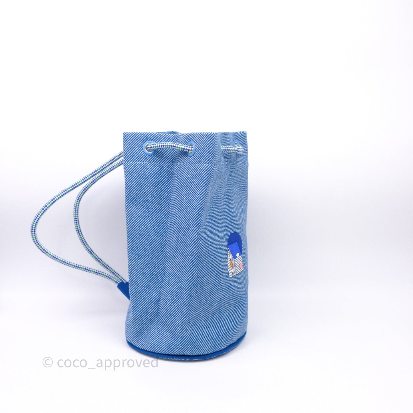 Hermes Les Cabanes Duffle Bag 7F Bleu Paon
