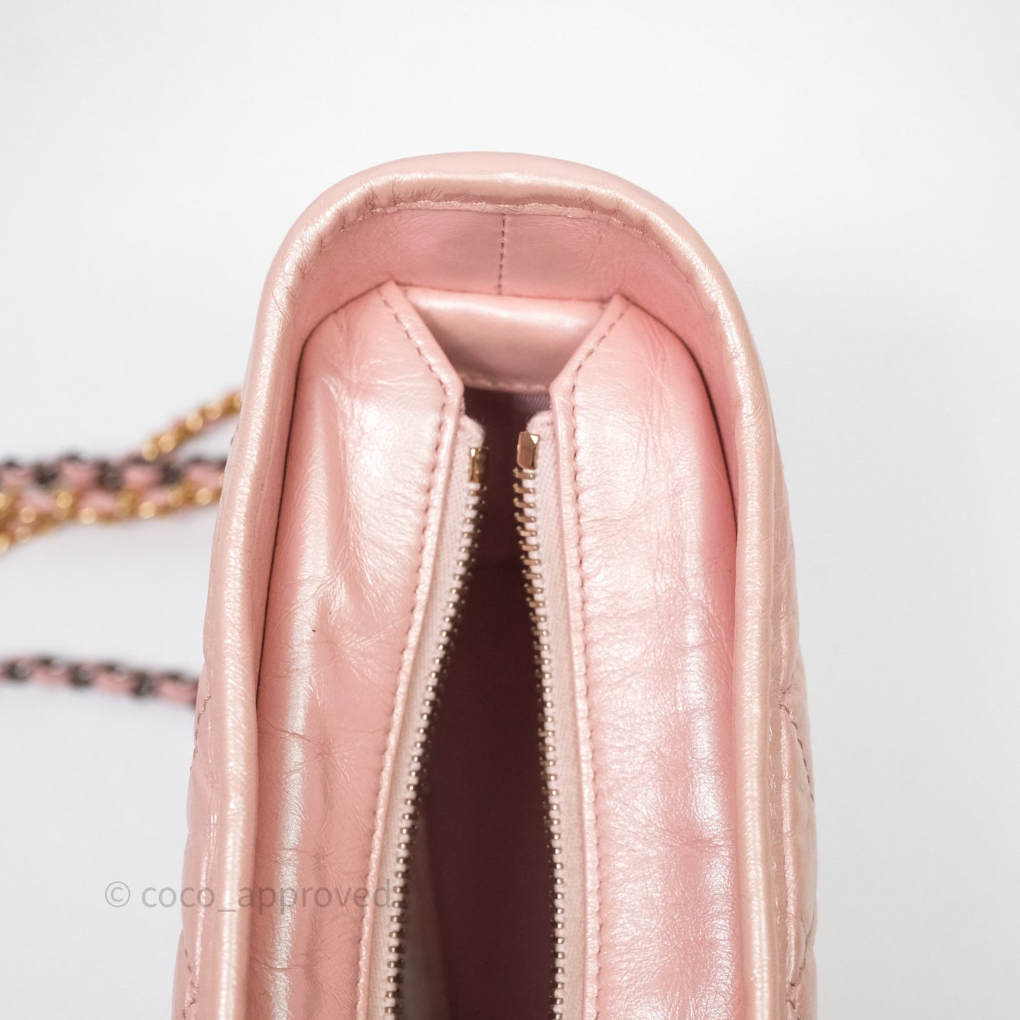 Chanel Small Gabrielle Hobo Iridescent Pink Aged Calfskin Mixed Hardware