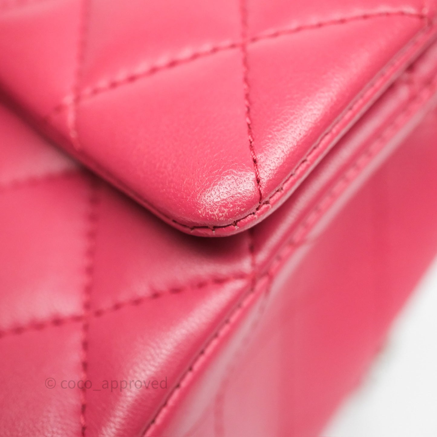 Chanel Quilted Mini Rectangular Dark Pink Lambskin Silver Hardware