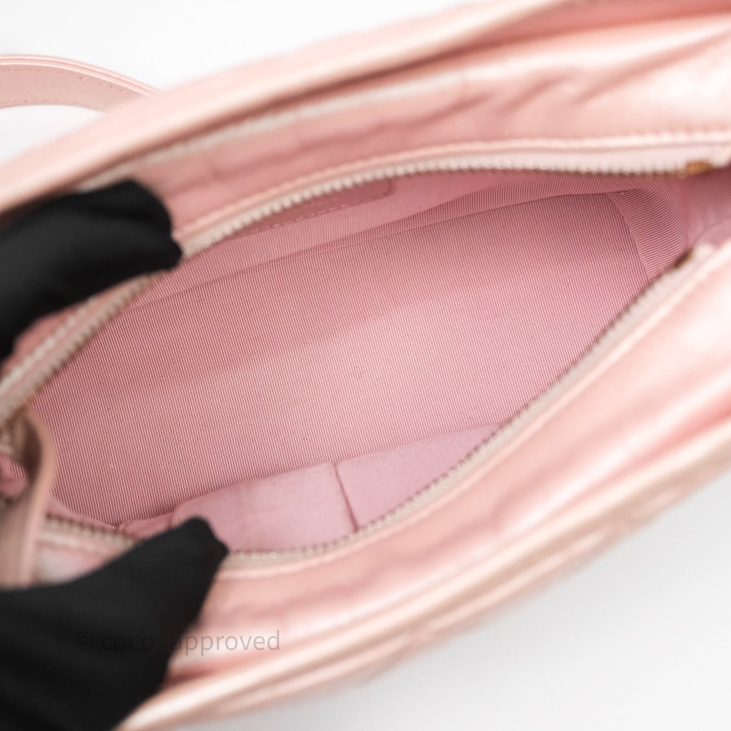 Chanel Small Gabrielle Hobo Iridescent Pink Aged Calfskin Mixed Hardware