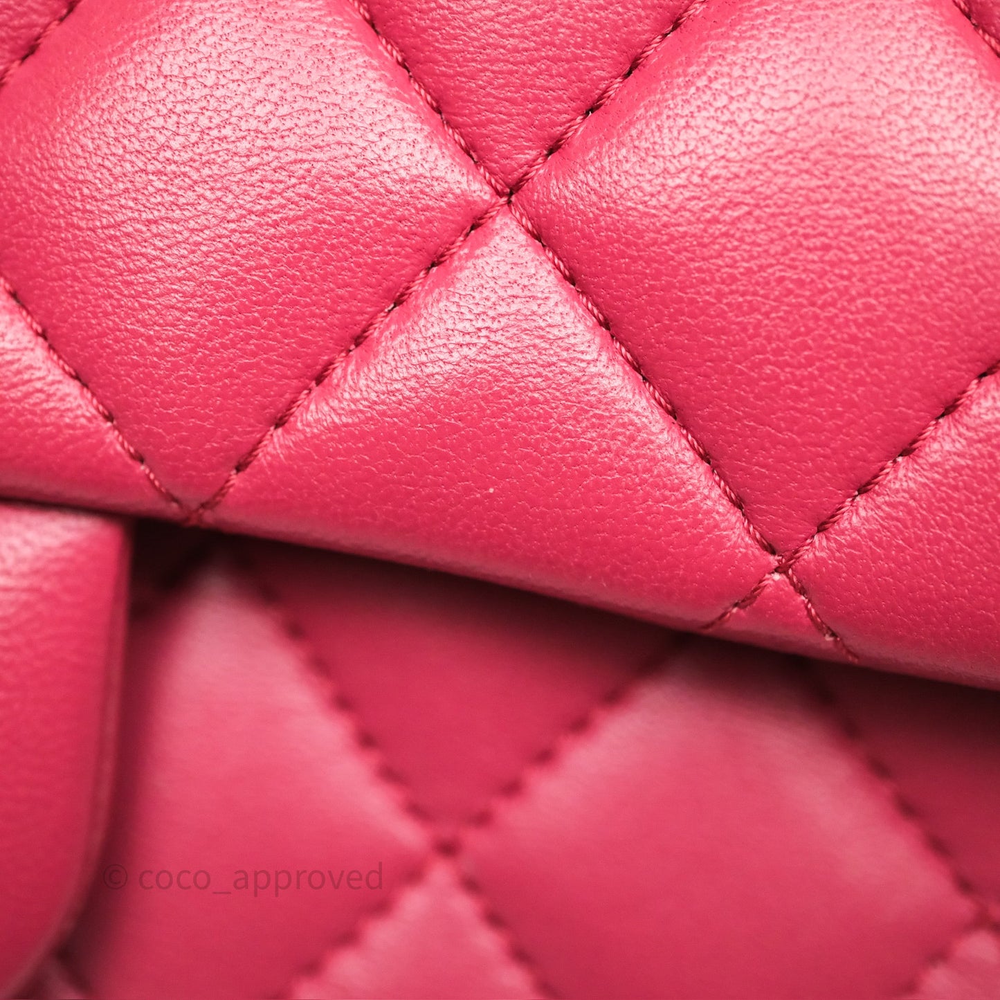Chanel Quilted Mini Rectangular Dark Pink Lambskin Silver Hardware
