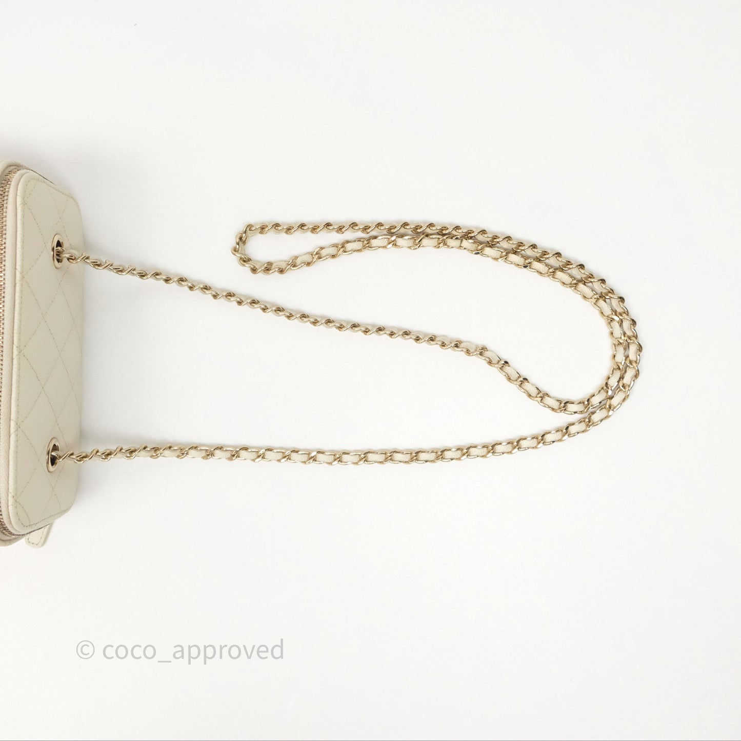 Chanel Vanity with Chain Ivory Cream Caviar Gold Hardware