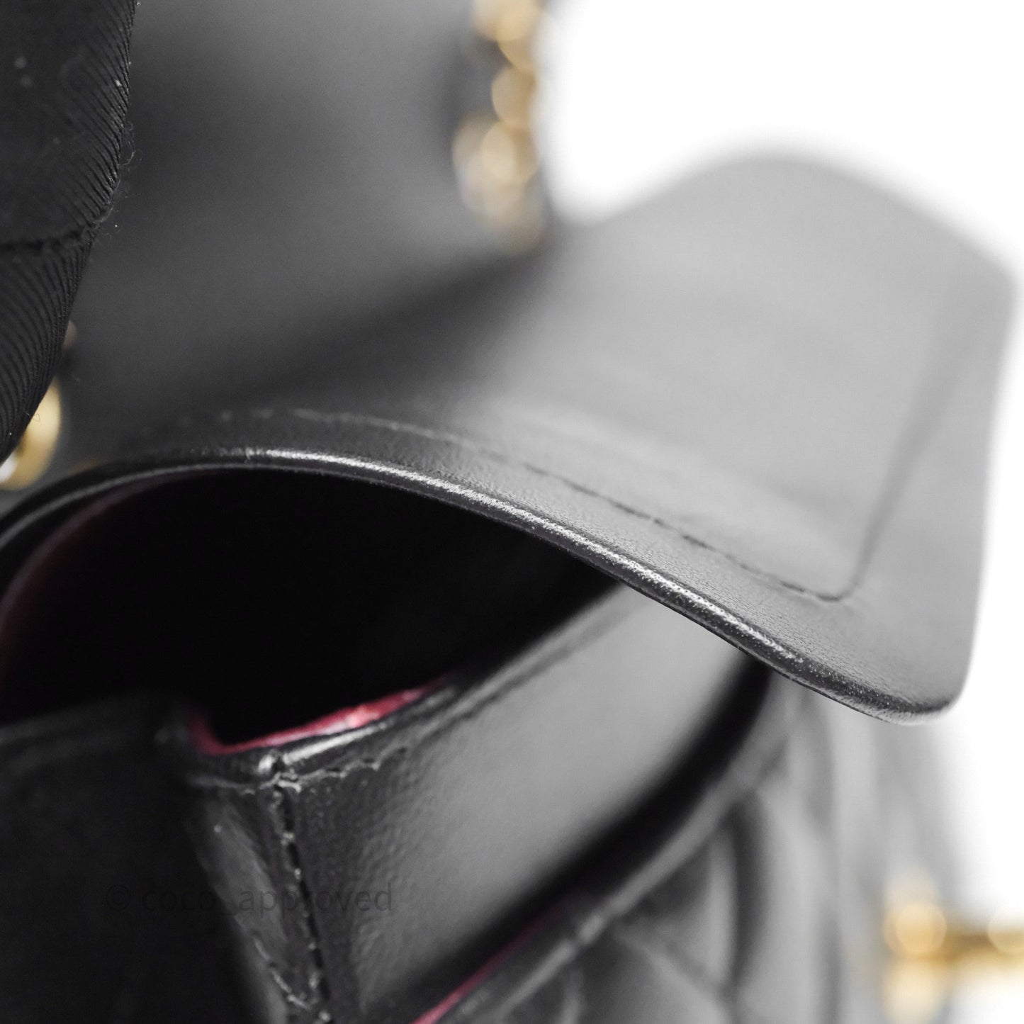 Chanel Small Classic Flap Quilted Black Lambskin Gold Hardware