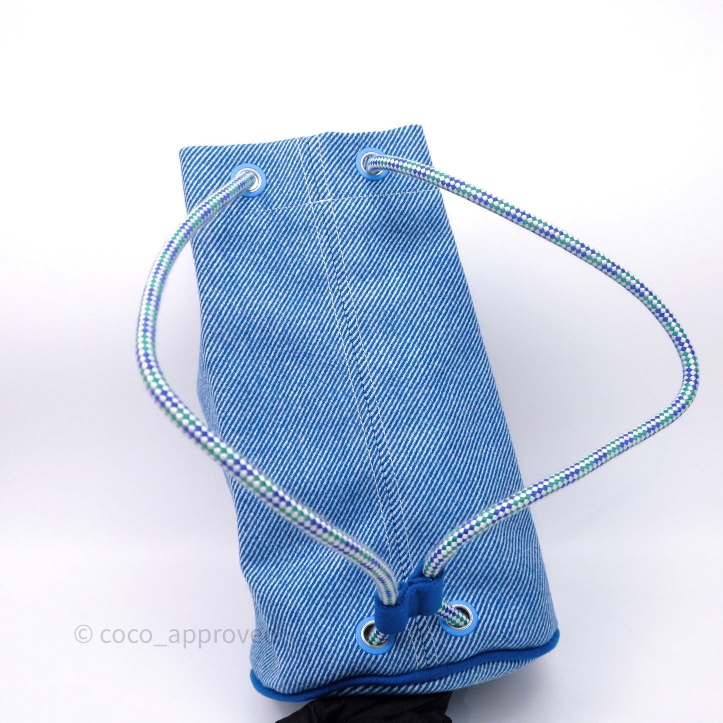 Hermes Les Cabanes Duffle Bag 7F Bleu Paon