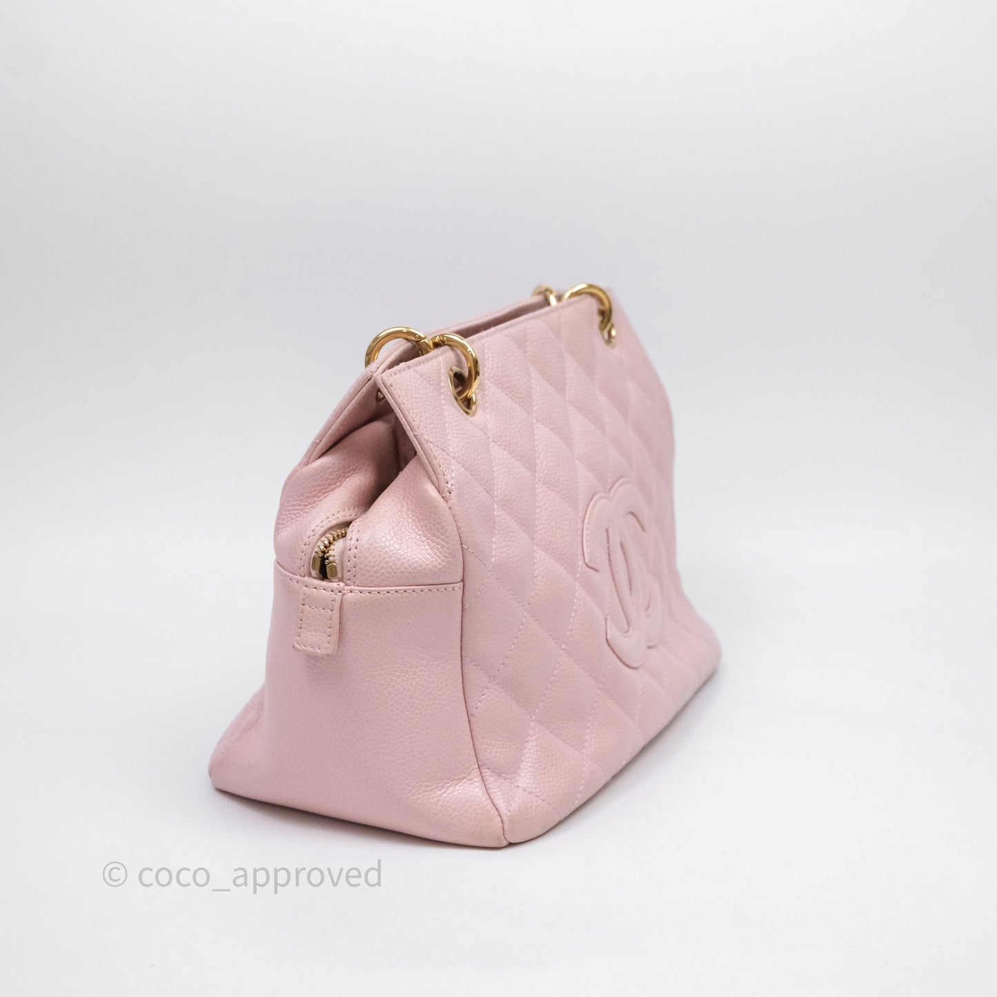 Chanel PTT Petite Timeless Shopping Tote Bag Pink Caviar Gold Hardware