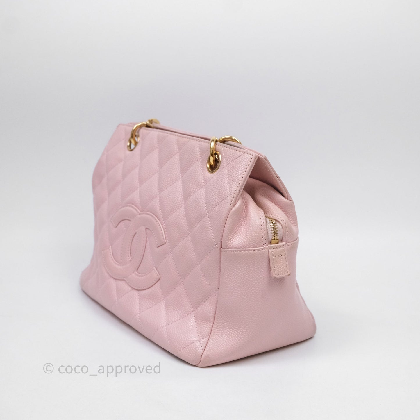 Chanel PTT Petite Timeless Shopping Tote Bag Pink Caviar Gold Hardware