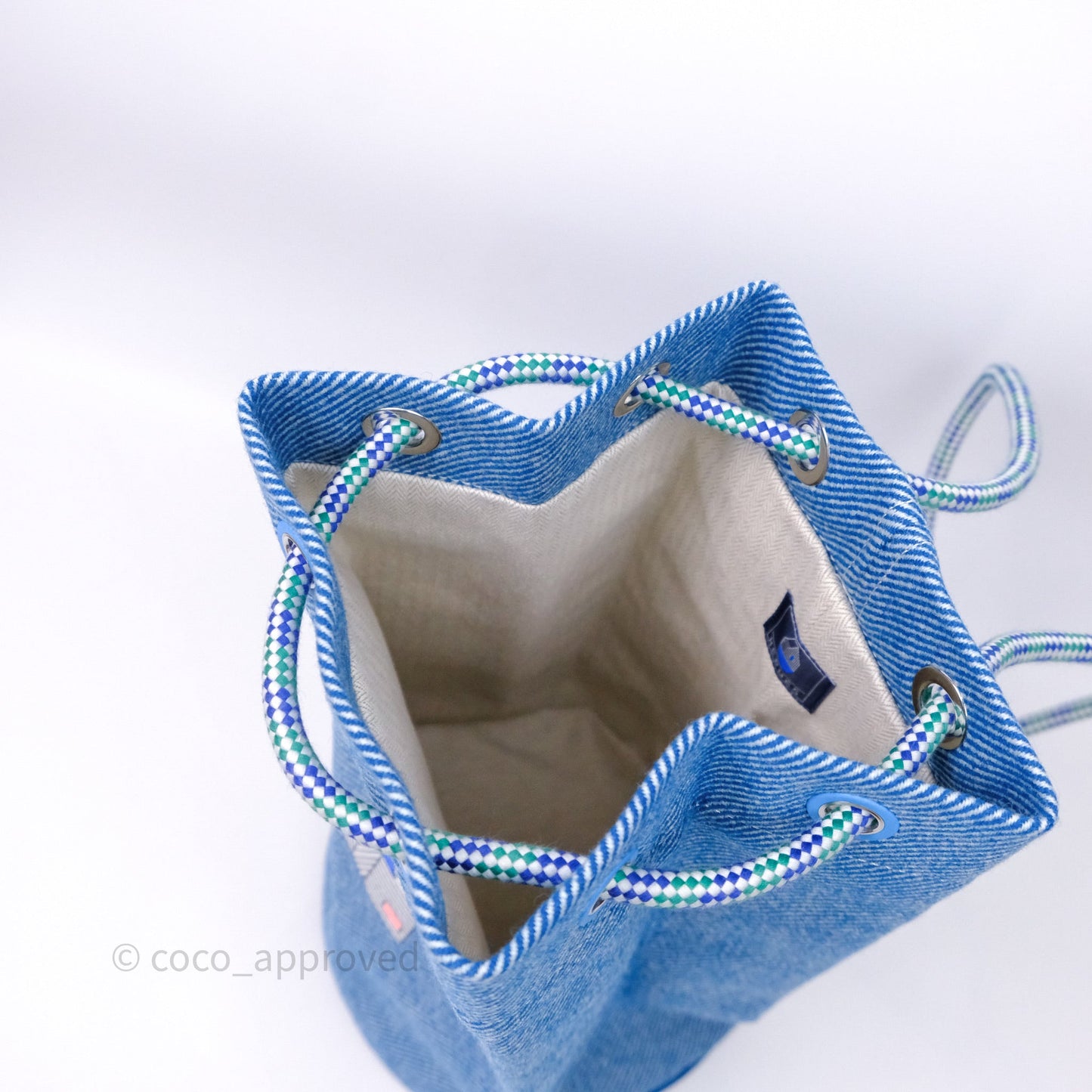 Hermes Les Cabanes Duffle Bag 7F Bleu Paon