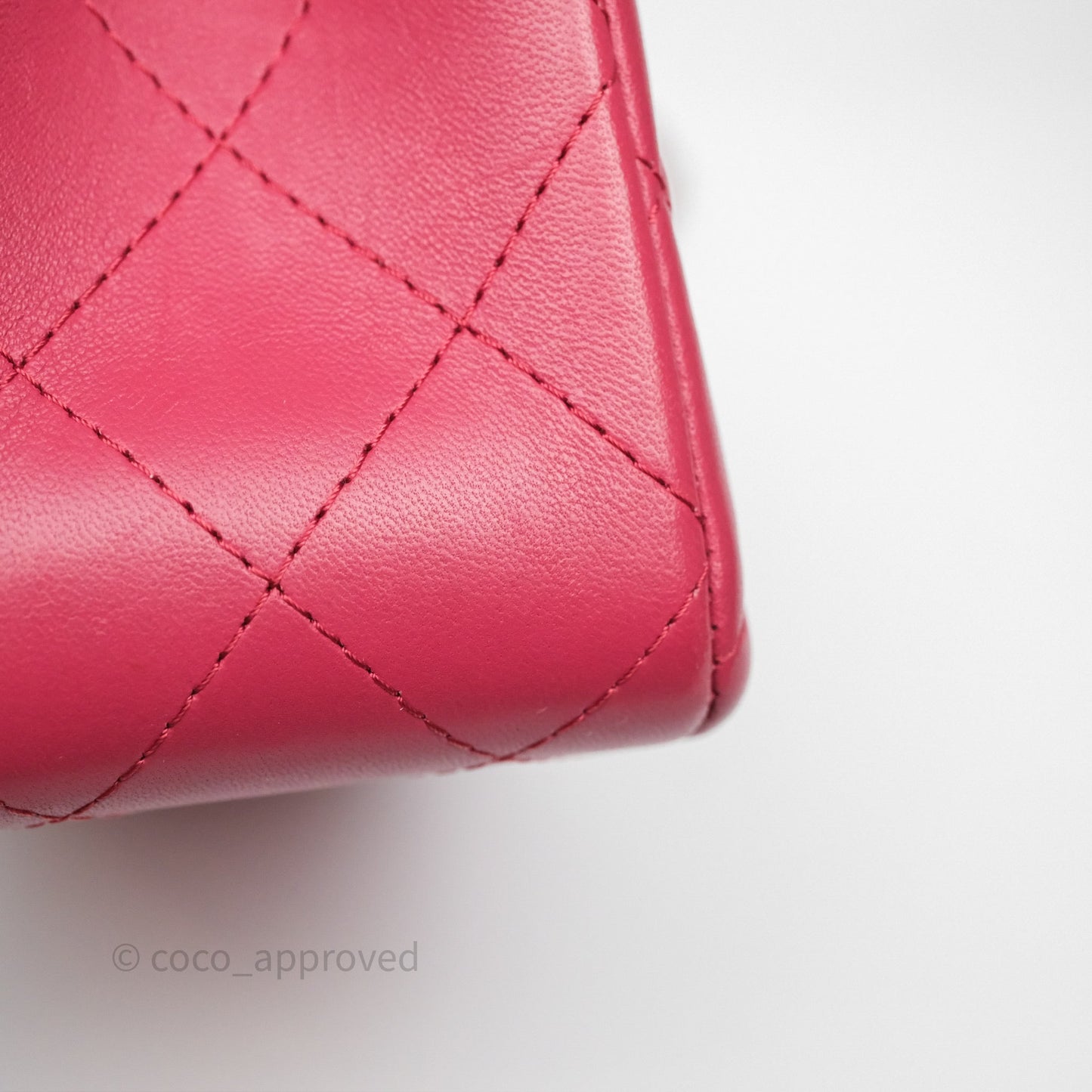 Chanel Quilted Mini Rectangular Dark Pink Lambskin Silver Hardware