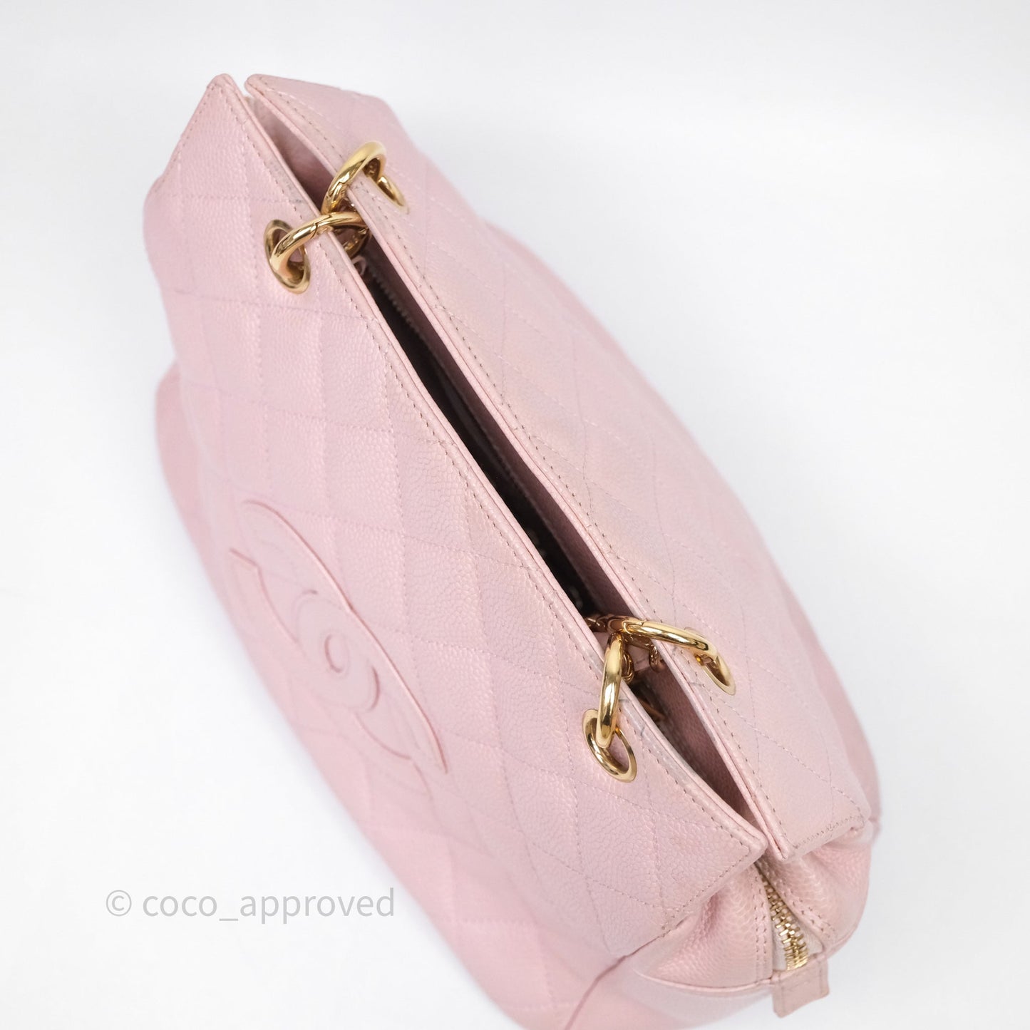 Chanel PTT Petite Timeless Shopping Tote Bag Pink Caviar Gold Hardware