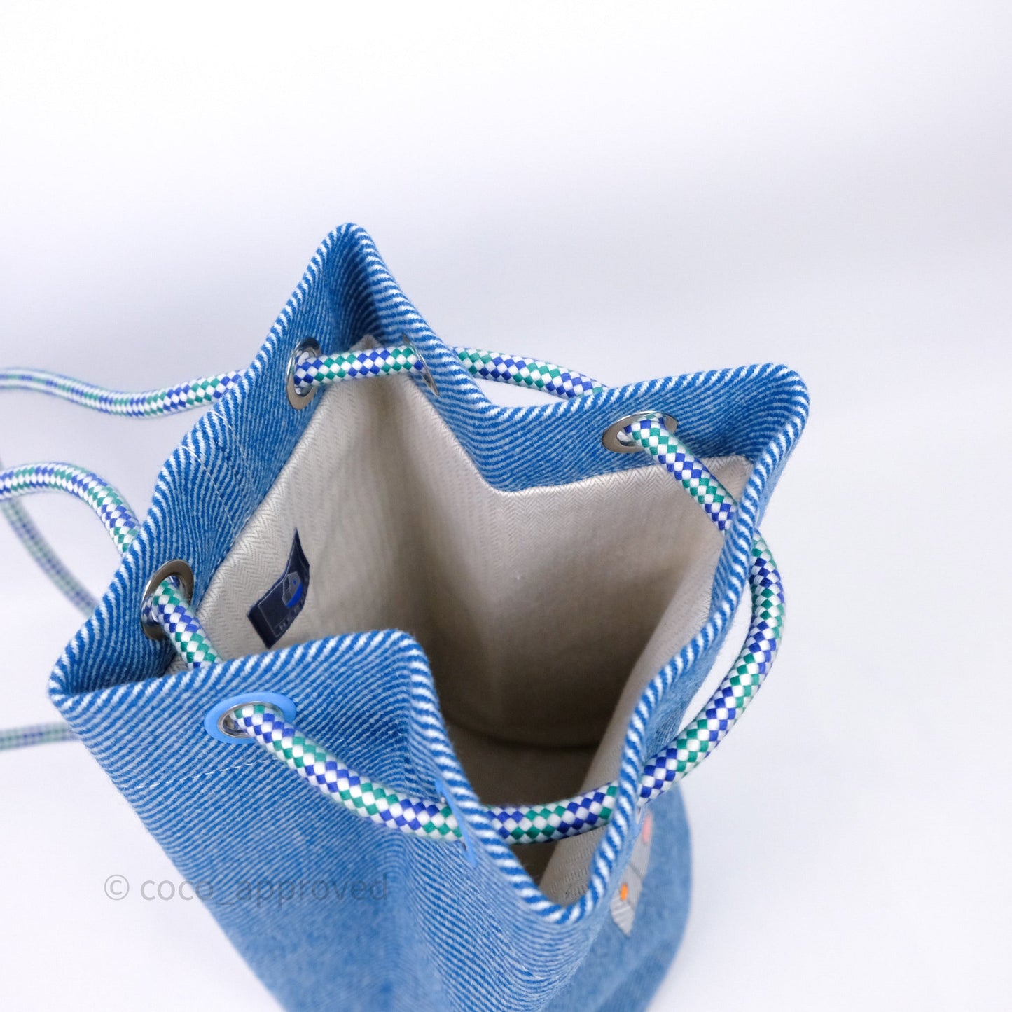 Hermes Les Cabanes Duffle Bag 7F Bleu Paon