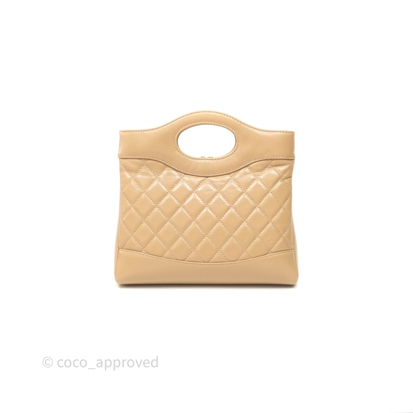 Chanel 31 Mini Beige Shiny Lambskin Gold Hardware