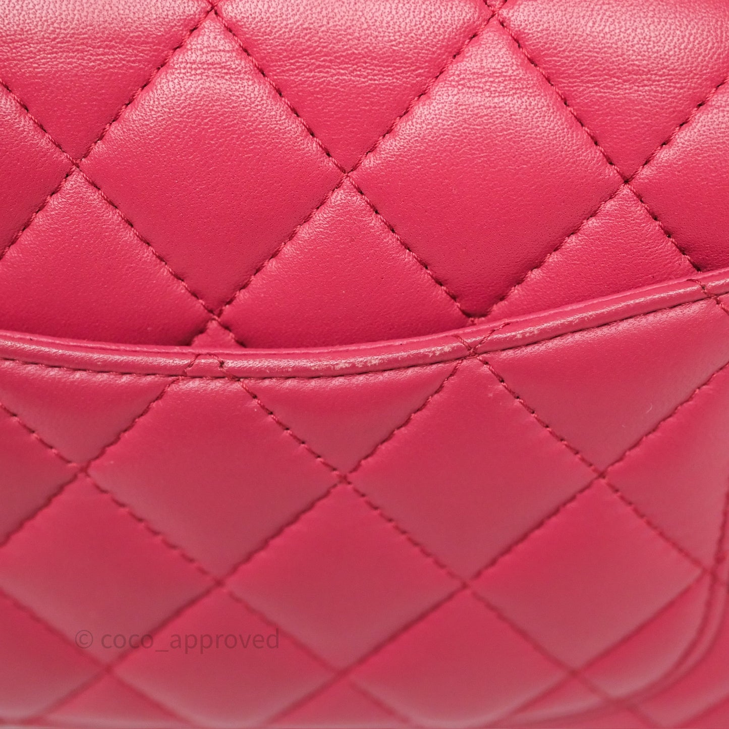 Chanel Quilted Mini Rectangular Dark Pink Lambskin Silver Hardware