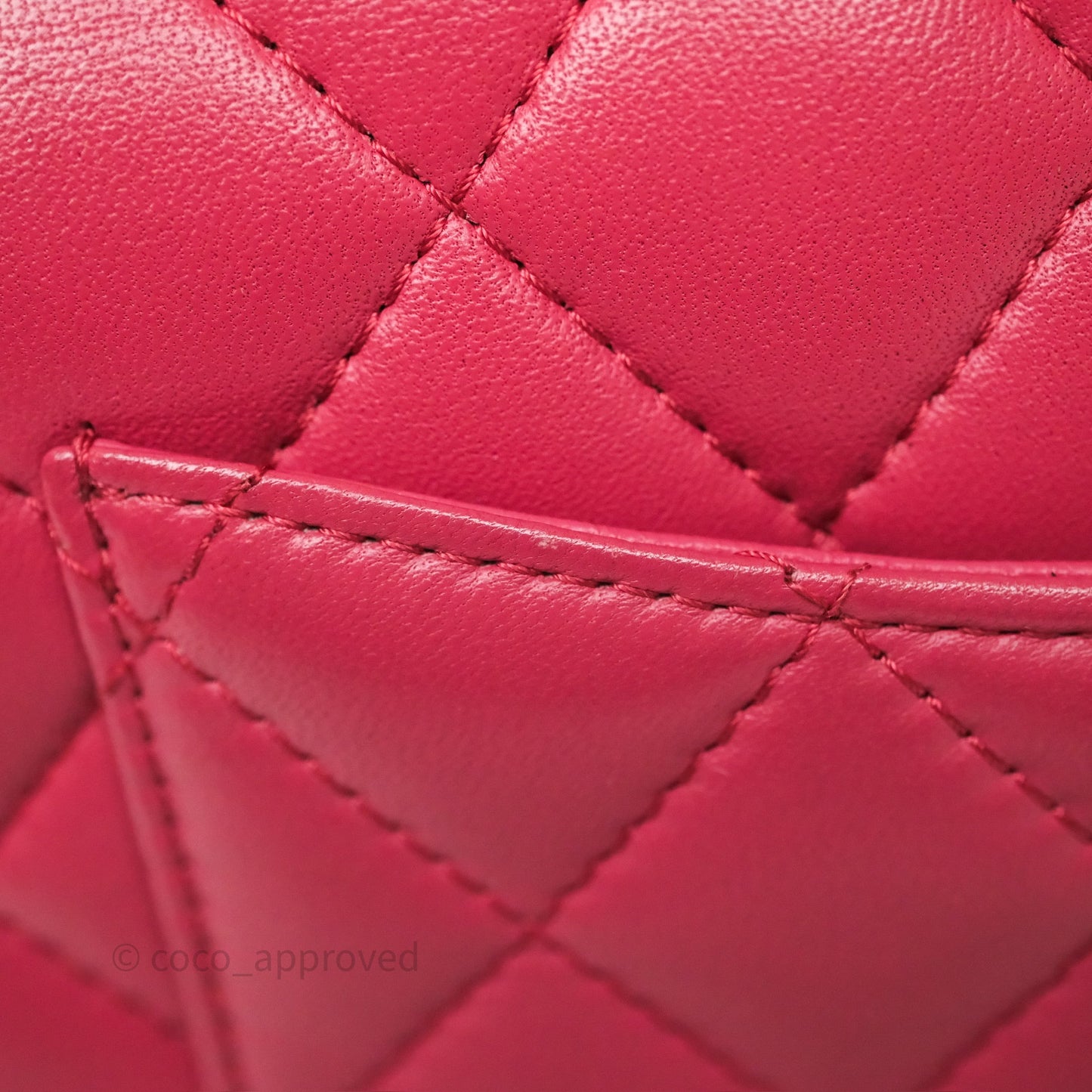 Chanel Quilted Mini Rectangular Dark Pink Lambskin Silver Hardware