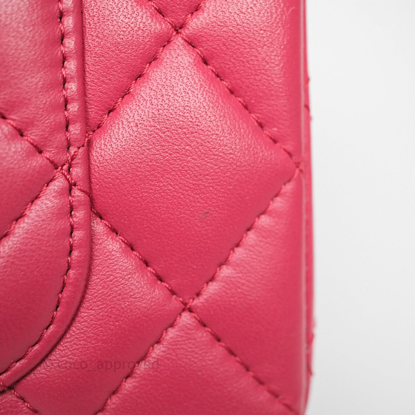 Chanel Quilted Mini Rectangular Dark Pink Lambskin Silver Hardware